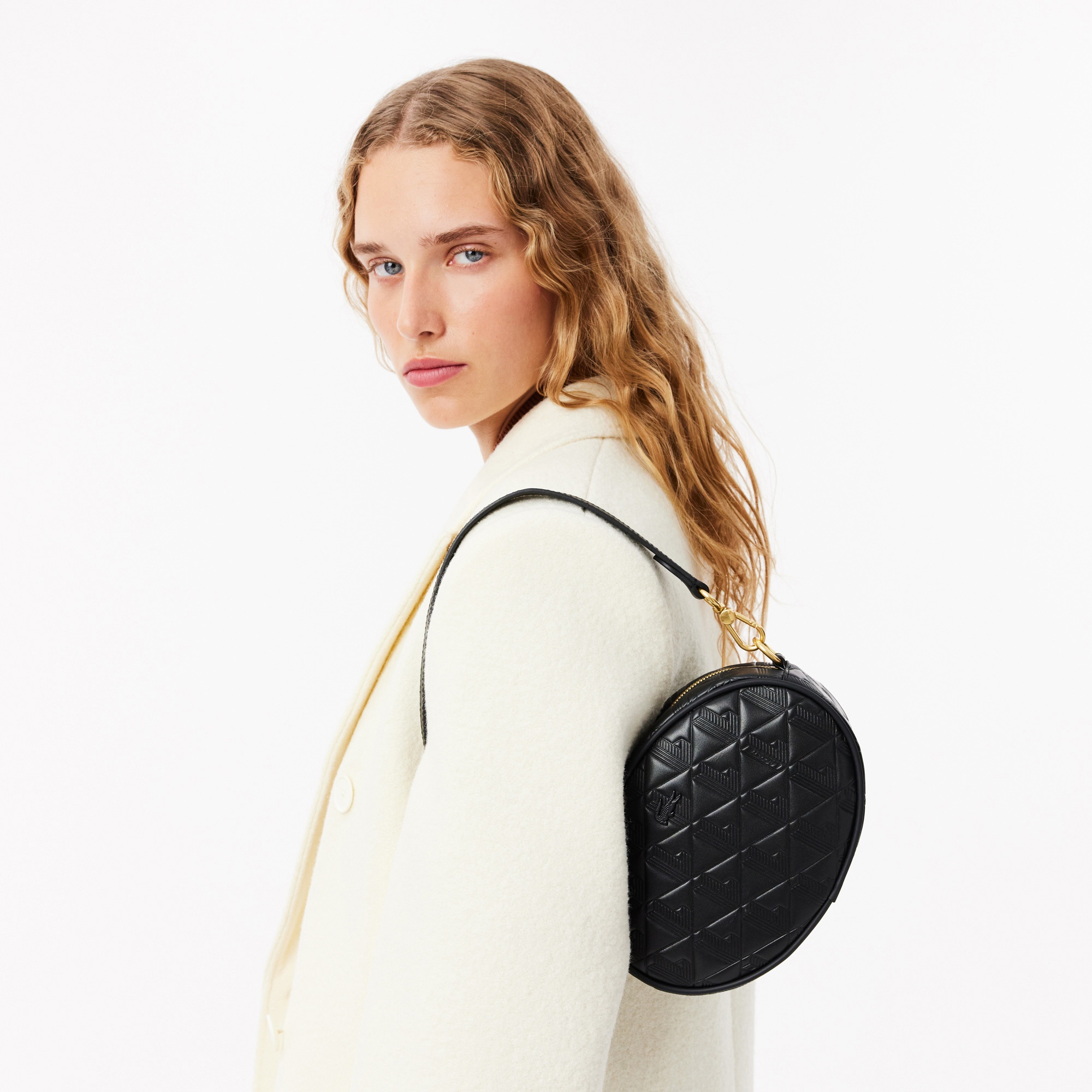 Lacoste Maheki Kadın Deri Siyah Omuz Çantası