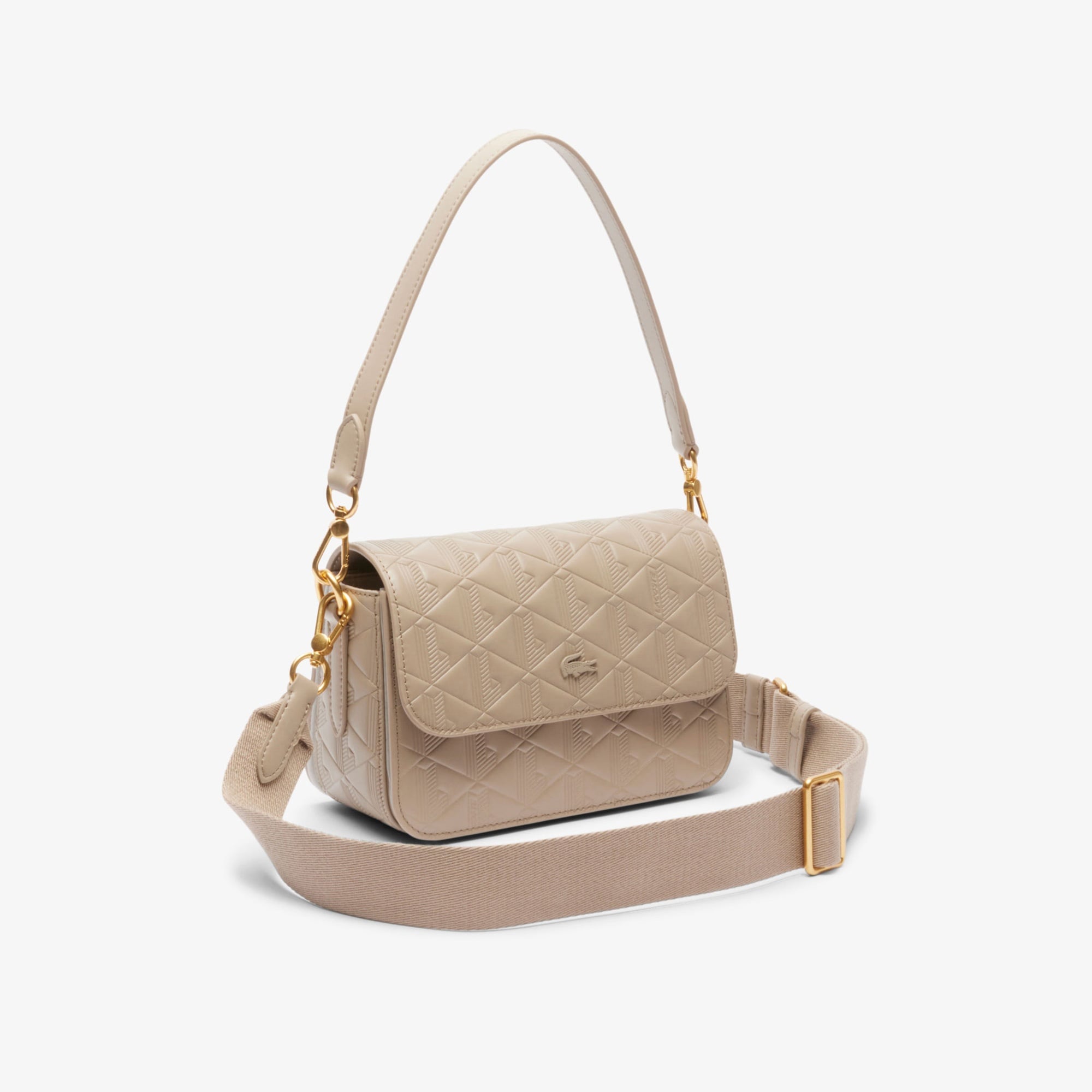 Maheki Kadın Monogram Deri Bej Omuz Çantası