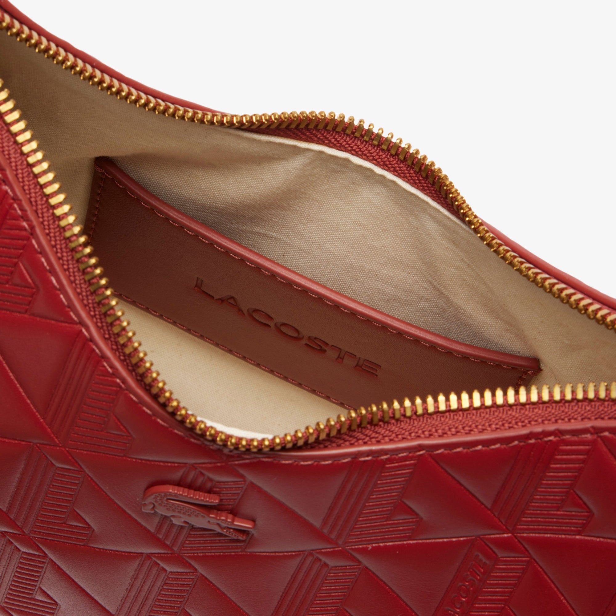 Maheki Kadın Monogram Deri  Bordo Omuz Çantası