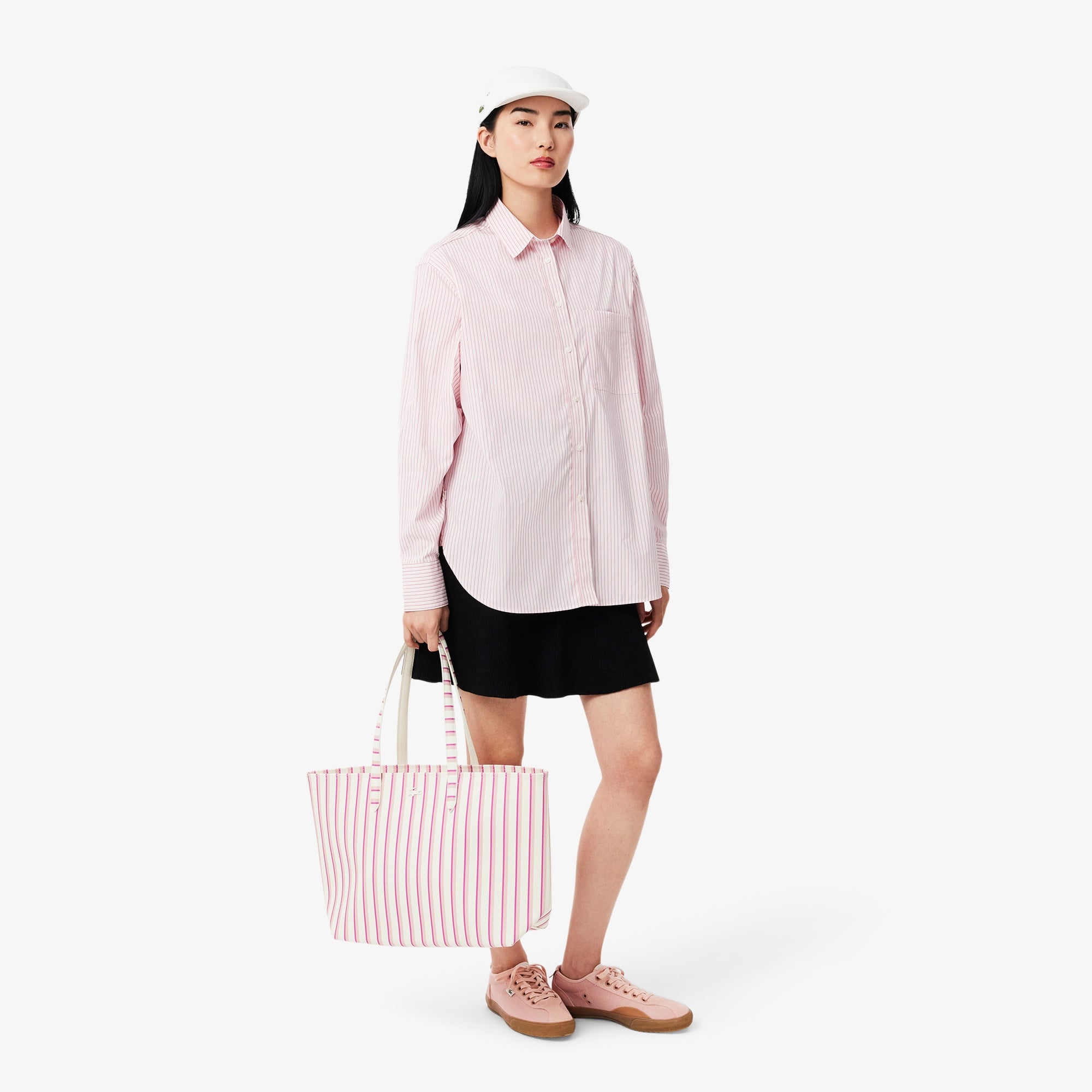 Anna Kadın Çizgili Pembe Omuz Çantası