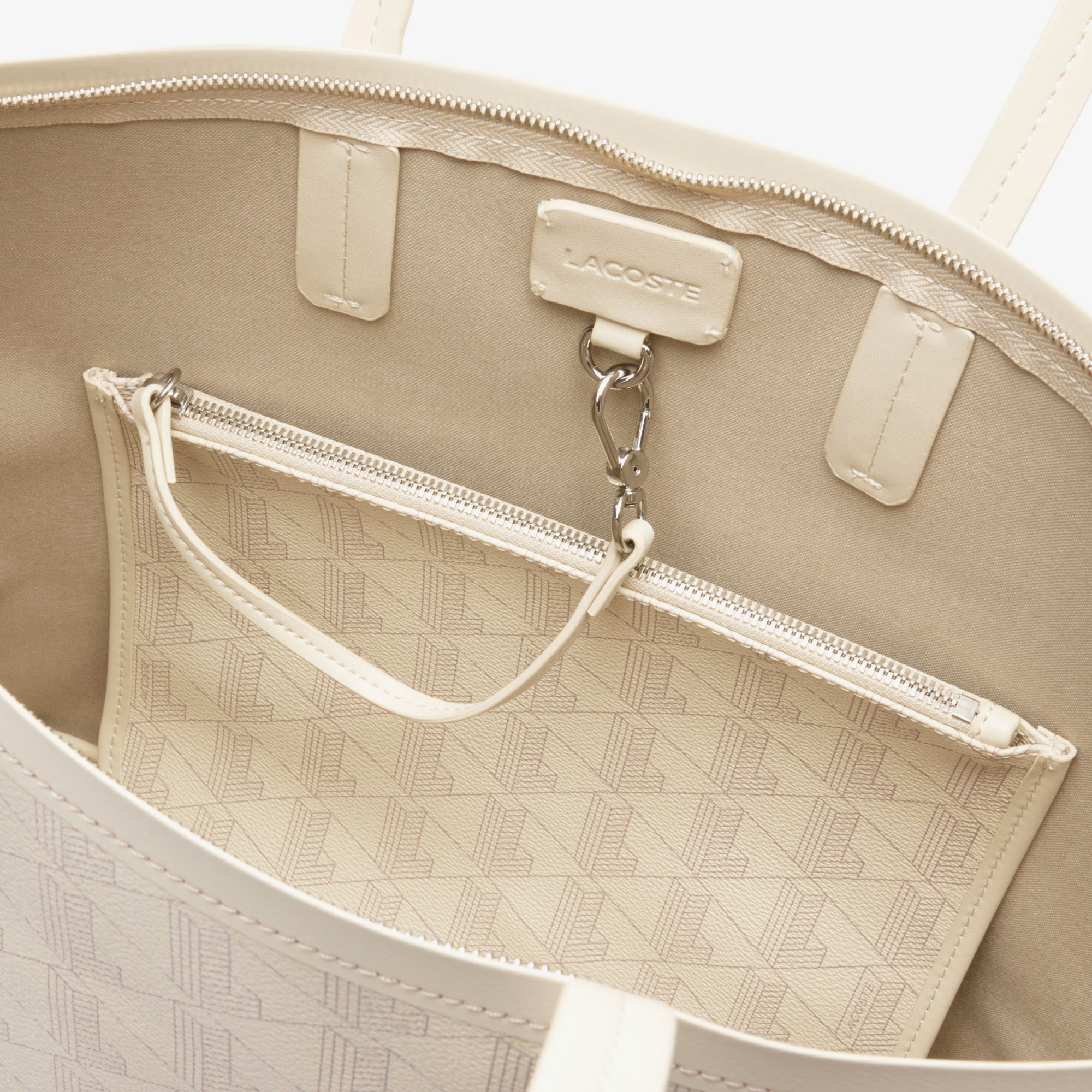 Zely Kadın Monogram Bej Omuz Çantası