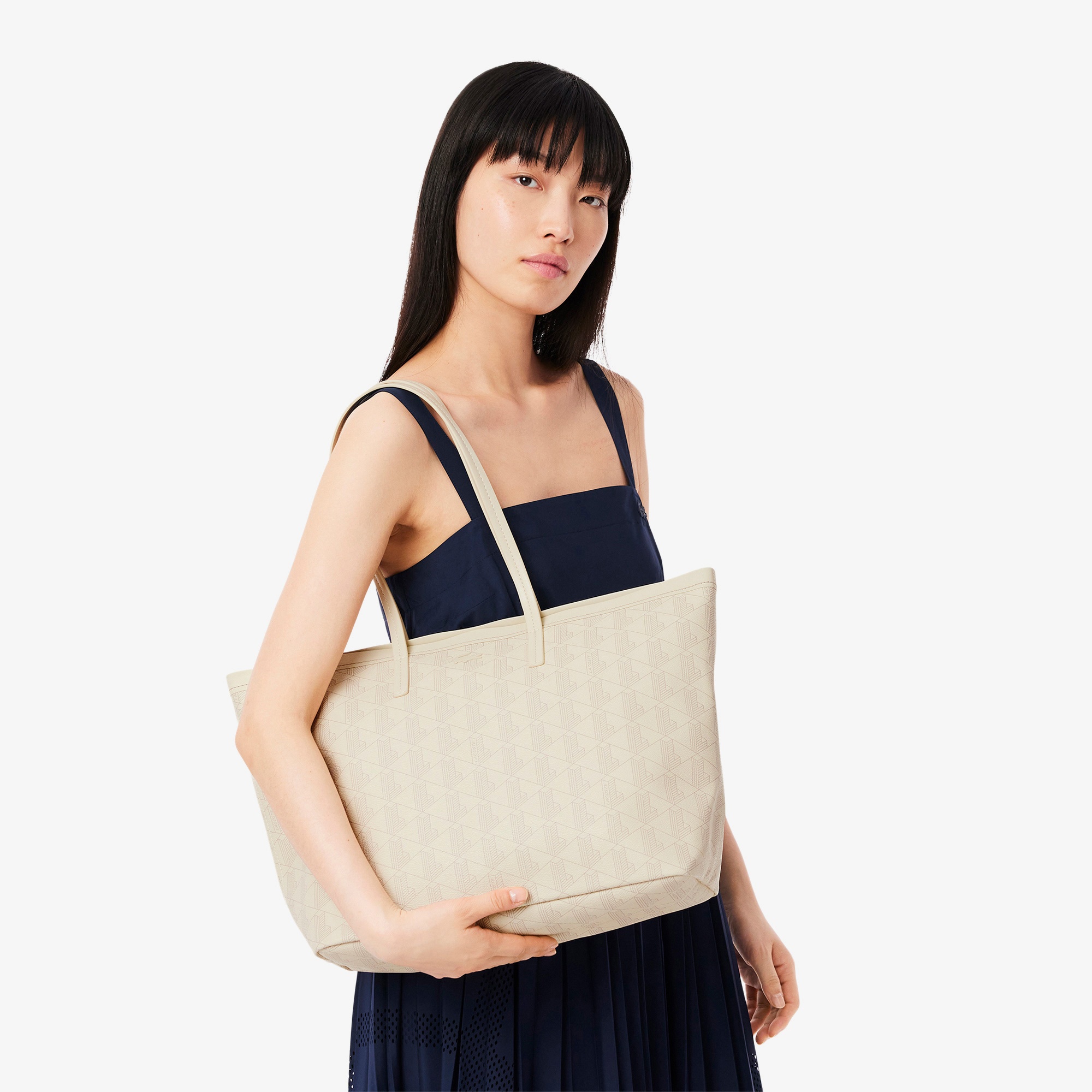 Zely Kadın Monogram Bej Omuz Çantası