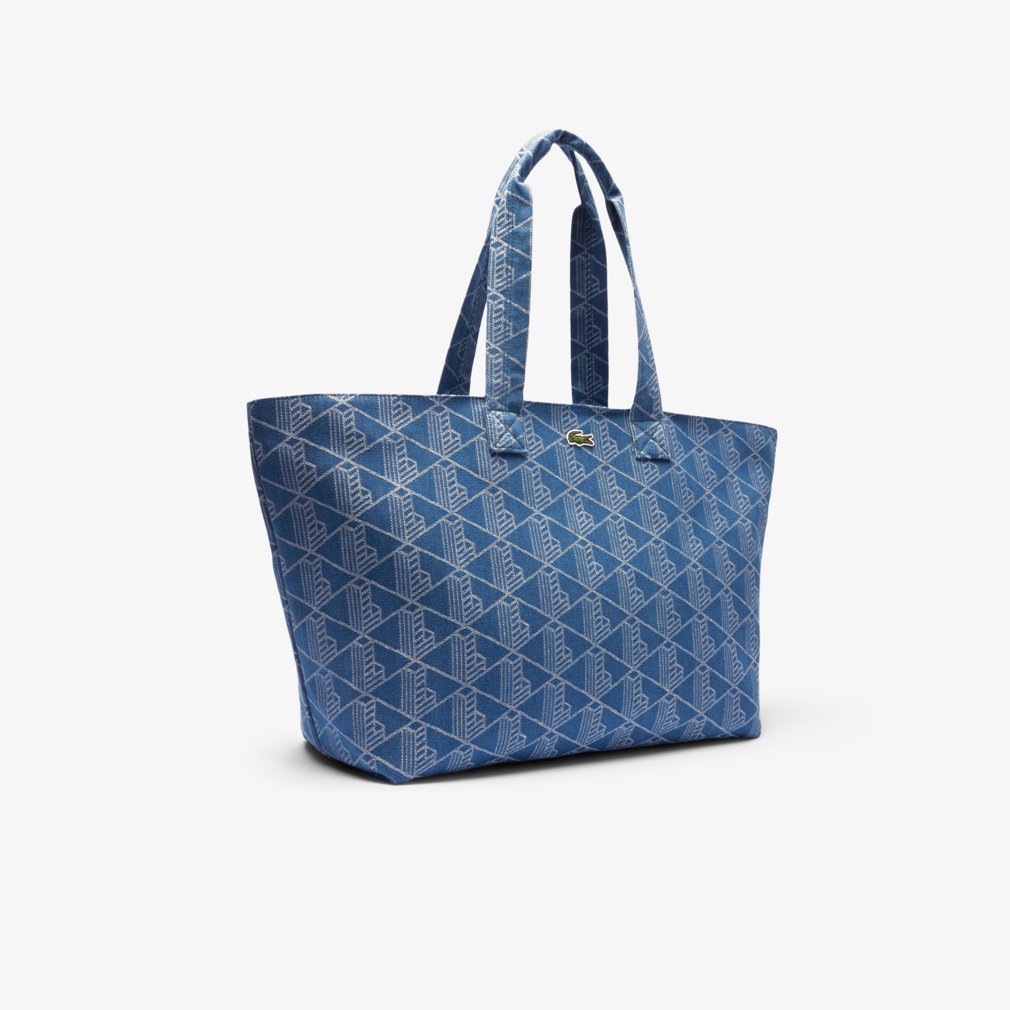 Unisex Monogram Mavi Omuz Çantası