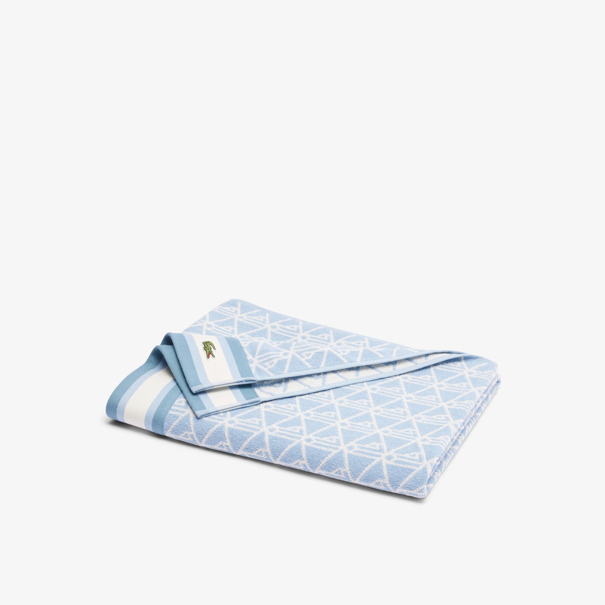 Lacoste Unisex Monogram Mavi Plaj Havlusu