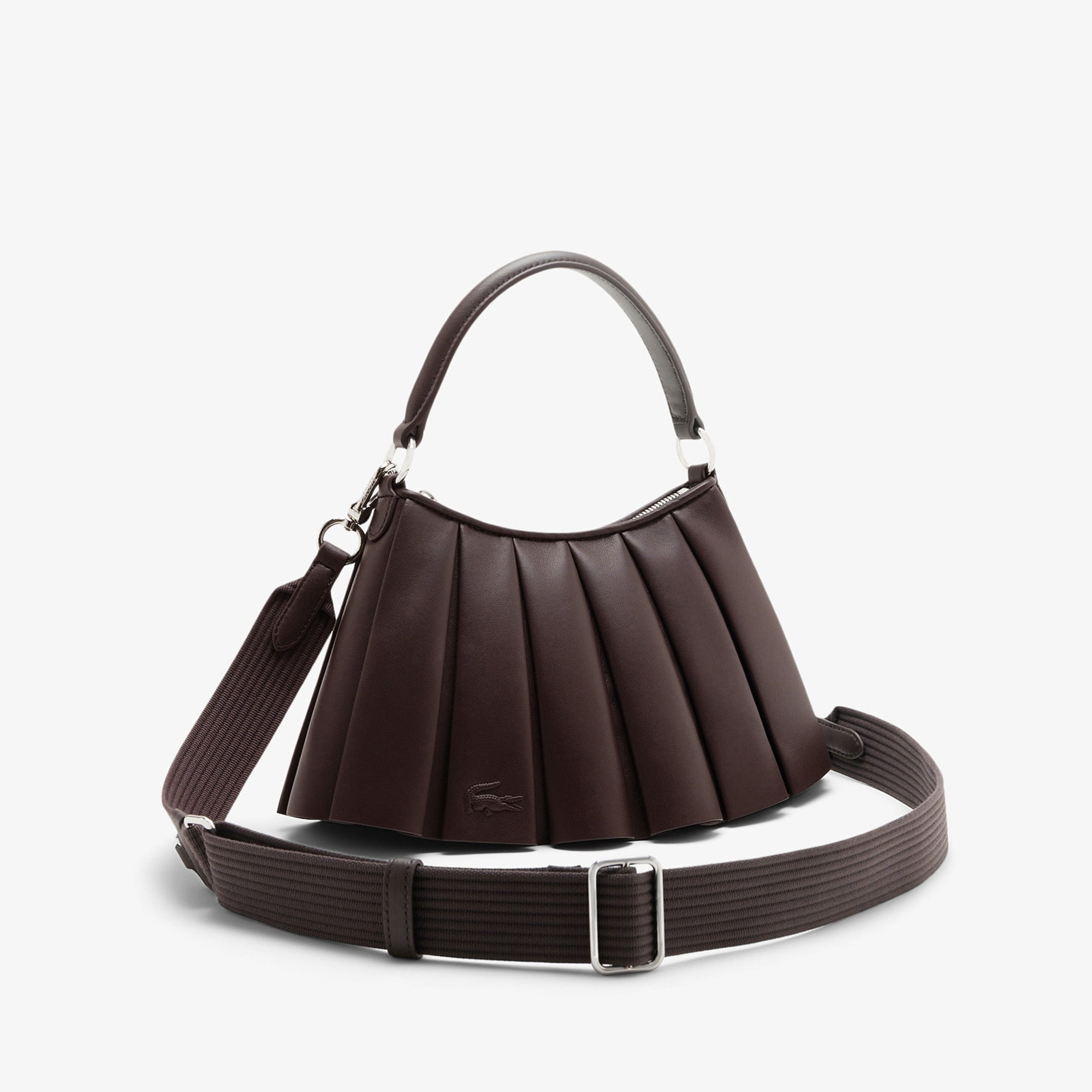 Small Lenglen Kadın Deri Koyu Kahverengi Omuz Çantası