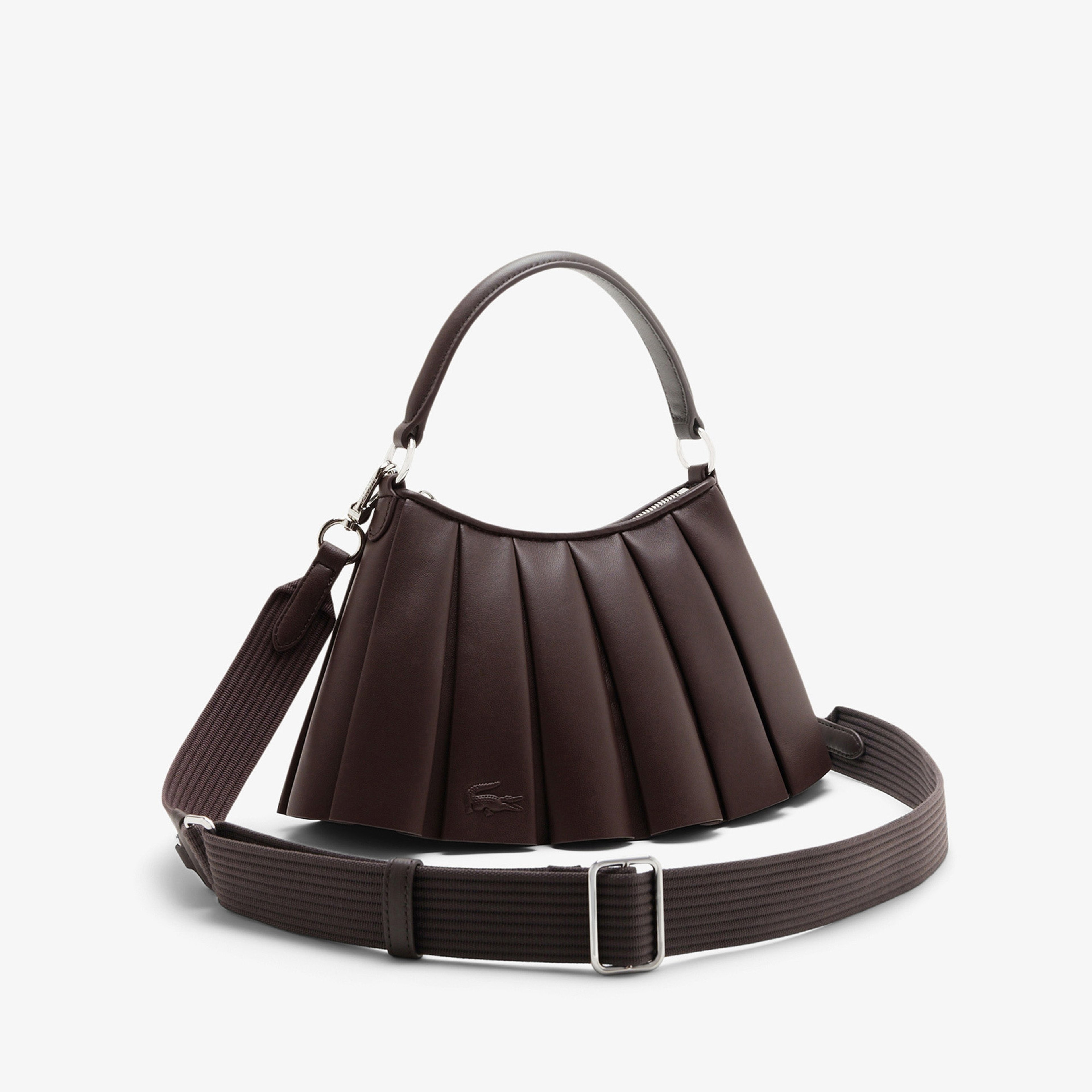 Small Lenglen Kadın Deri Koyu Kahverengi Omuz Çantası