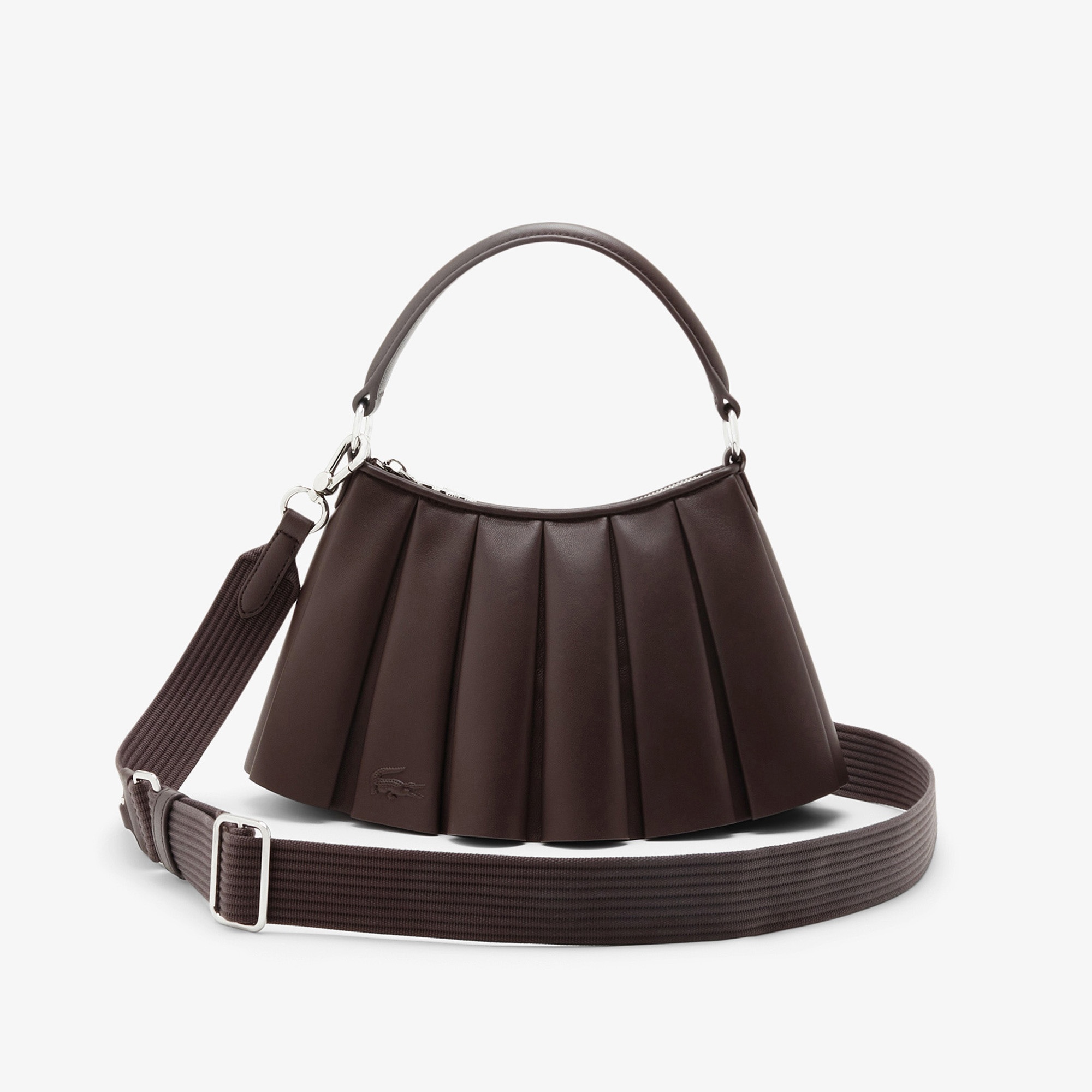 Small Lenglen Kadın Deri Koyu Kahverengi Omuz Çantası