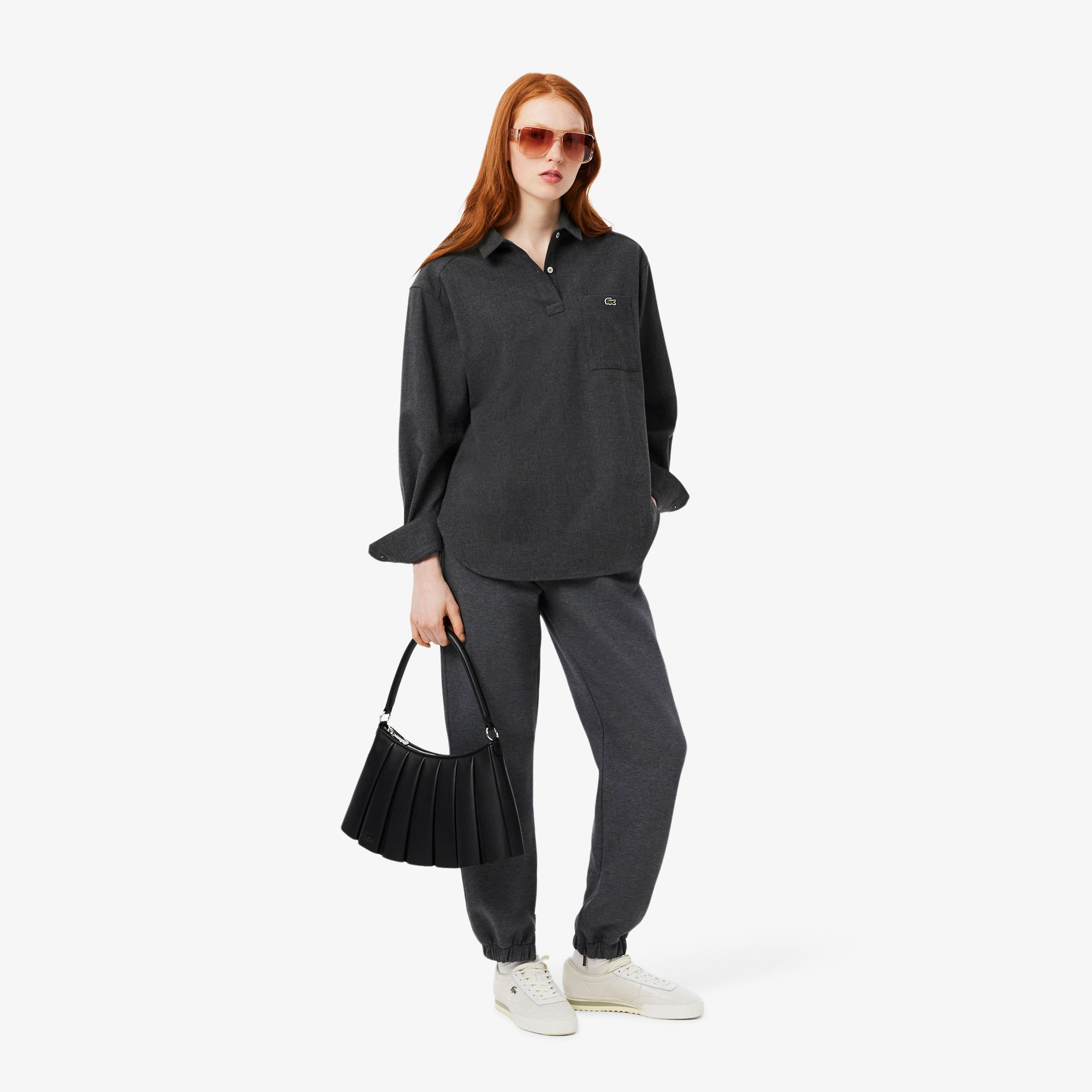 Medium Lenglen Kadın Deri Siyah Omuz Çantası