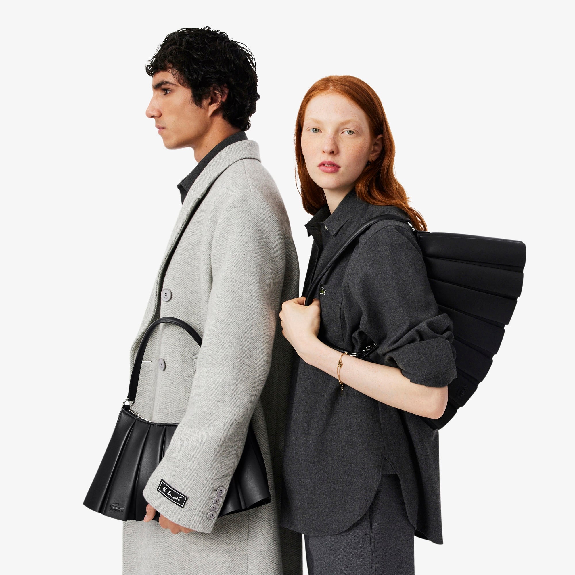 Medium Lenglen Kadın Deri Siyah Omuz Çantası