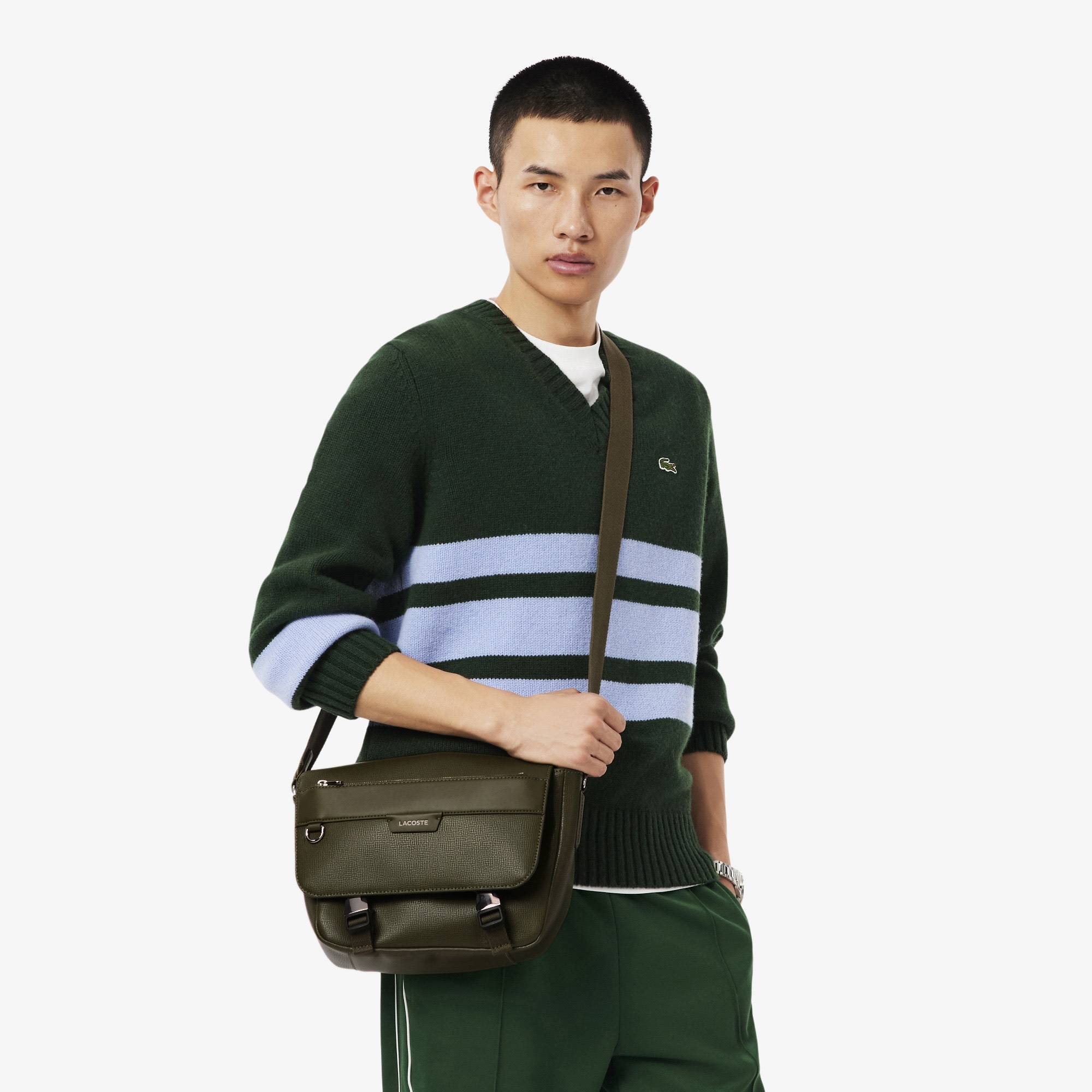 Erkek Deri Yeşil Omuz Çantası