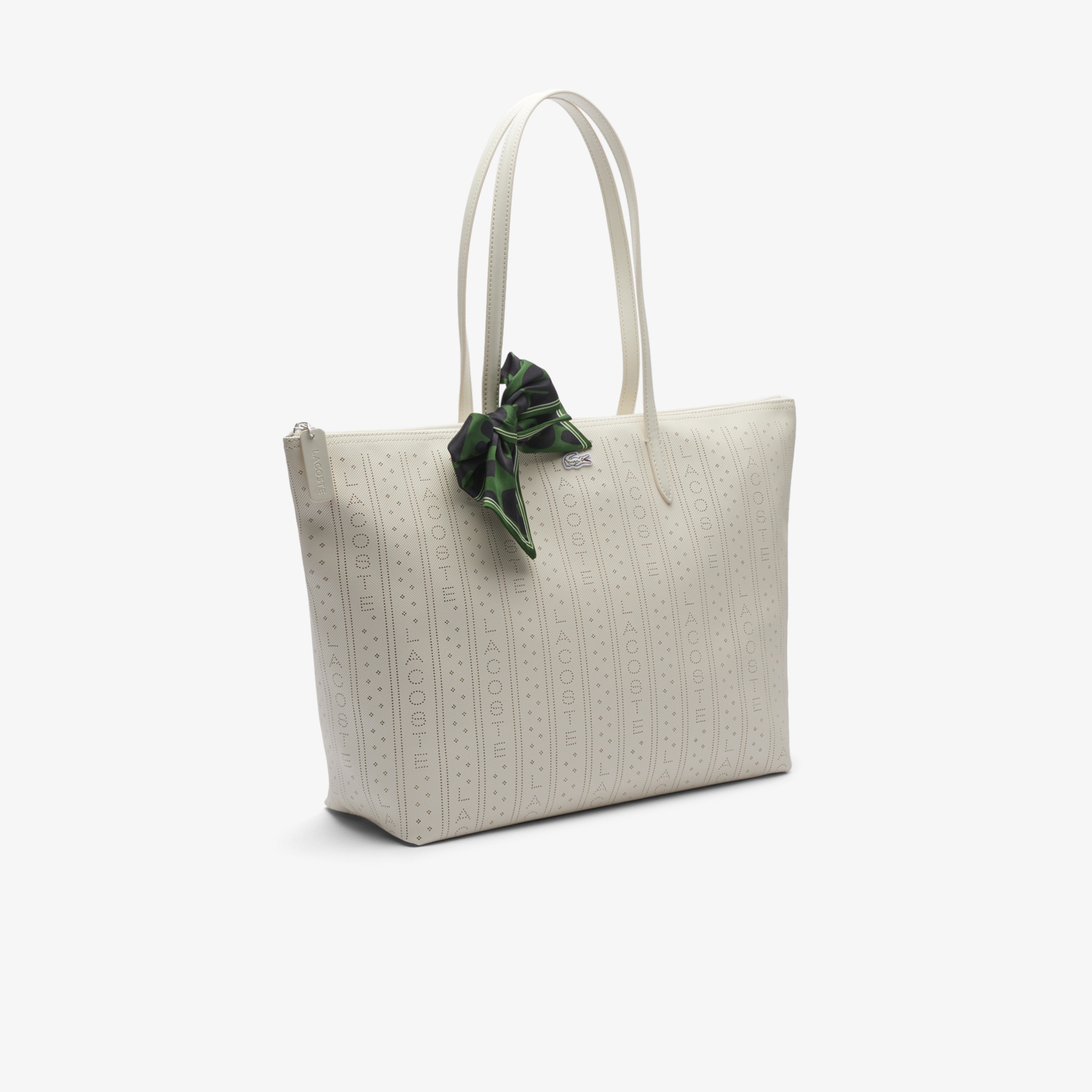 Large L.12.12 Kadın Desenli Krem Omuz Çantası