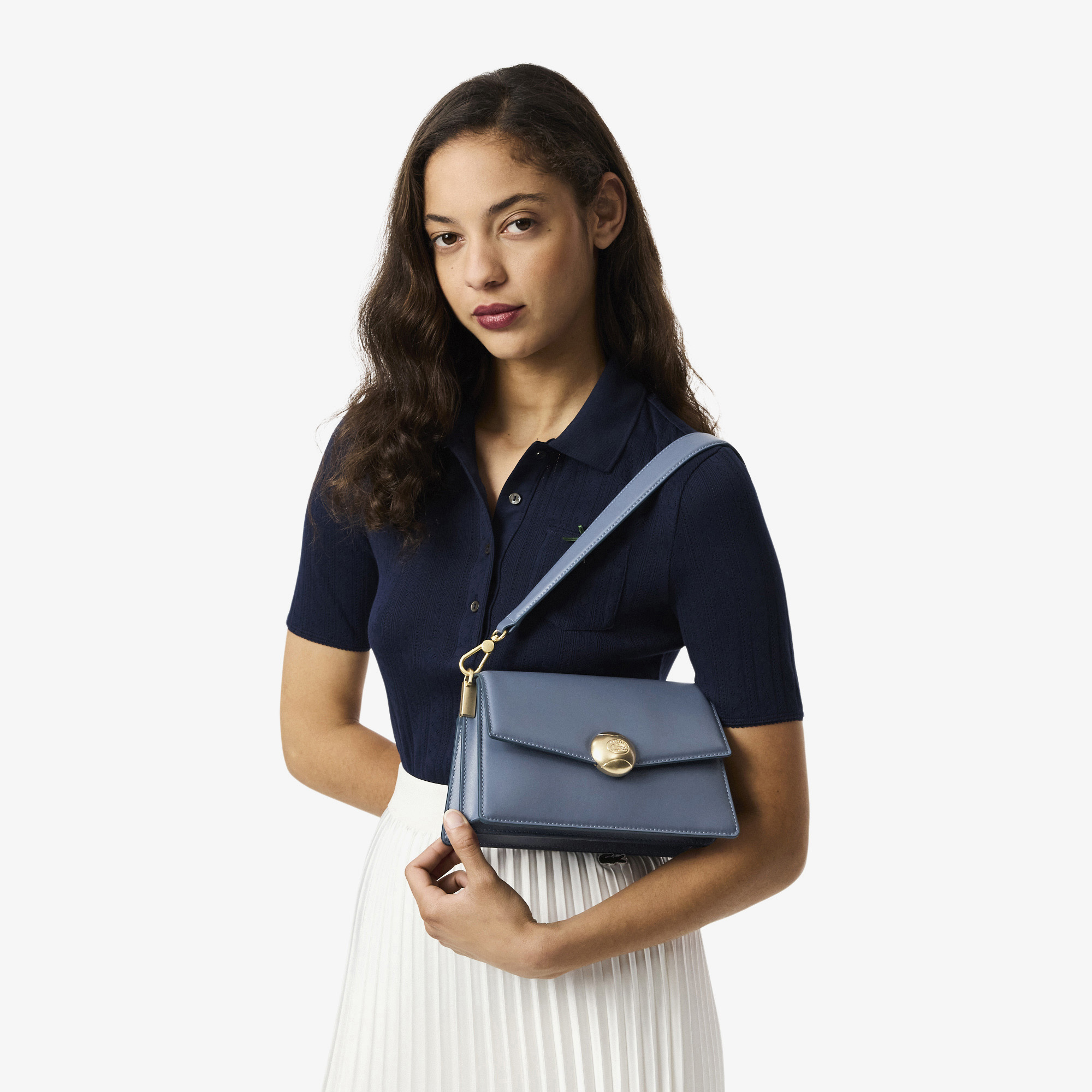 Lacoste Tennis Bliss Kadın Deri Mavi Omuz Çantası görsel 7