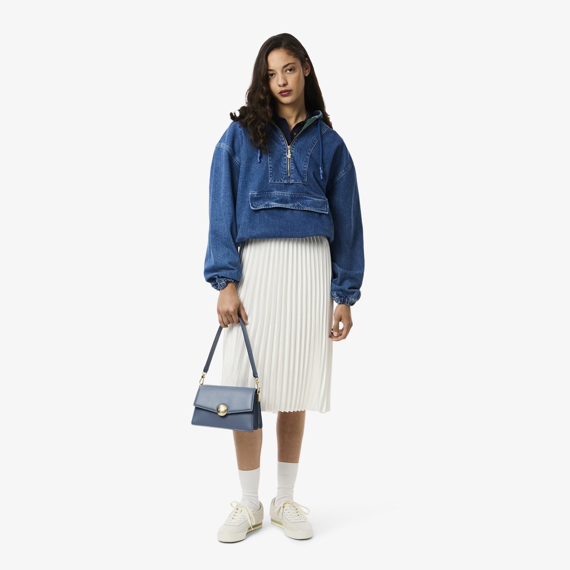 Lacoste Tennis Bliss Kadın Deri Mavi Omuz Çantası görsel 8