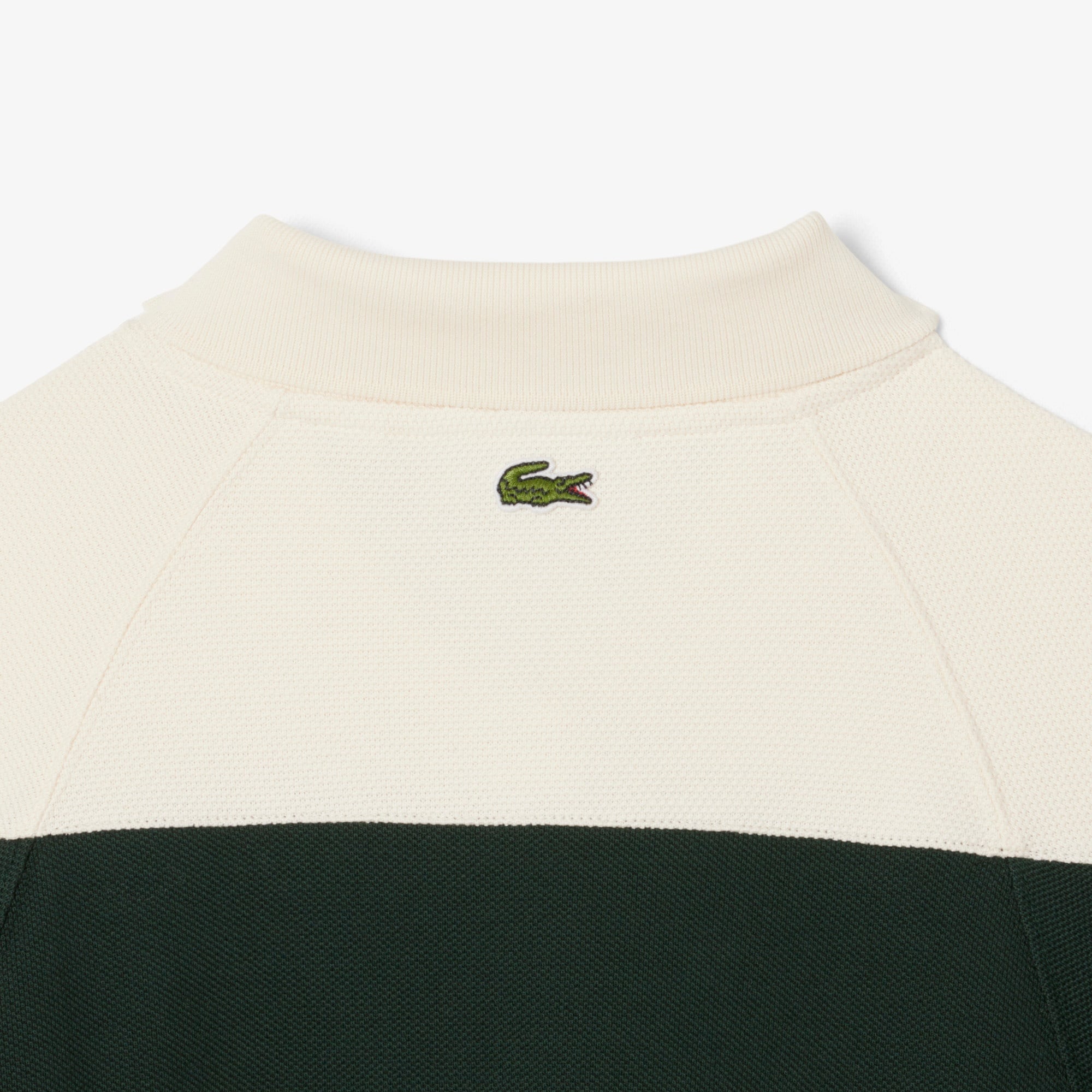 Kadın Slim Fit Uzun Kollu Polo Yaka Renk Bloklu Koyu Yeşil Elbise