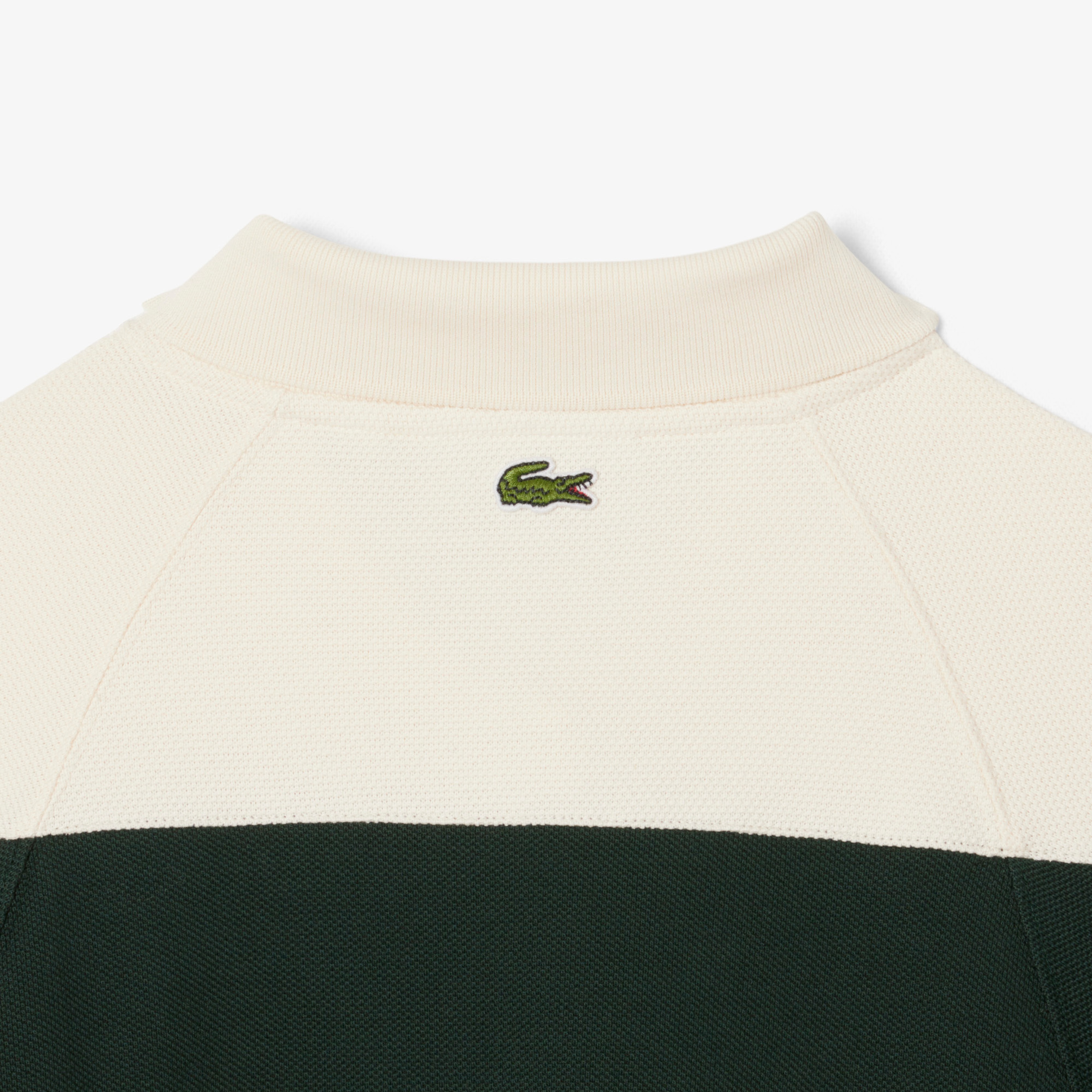 Kadın Slim Fit Uzun Kollu Polo Yaka Renk Bloklu Koyu Yeşil Elbise