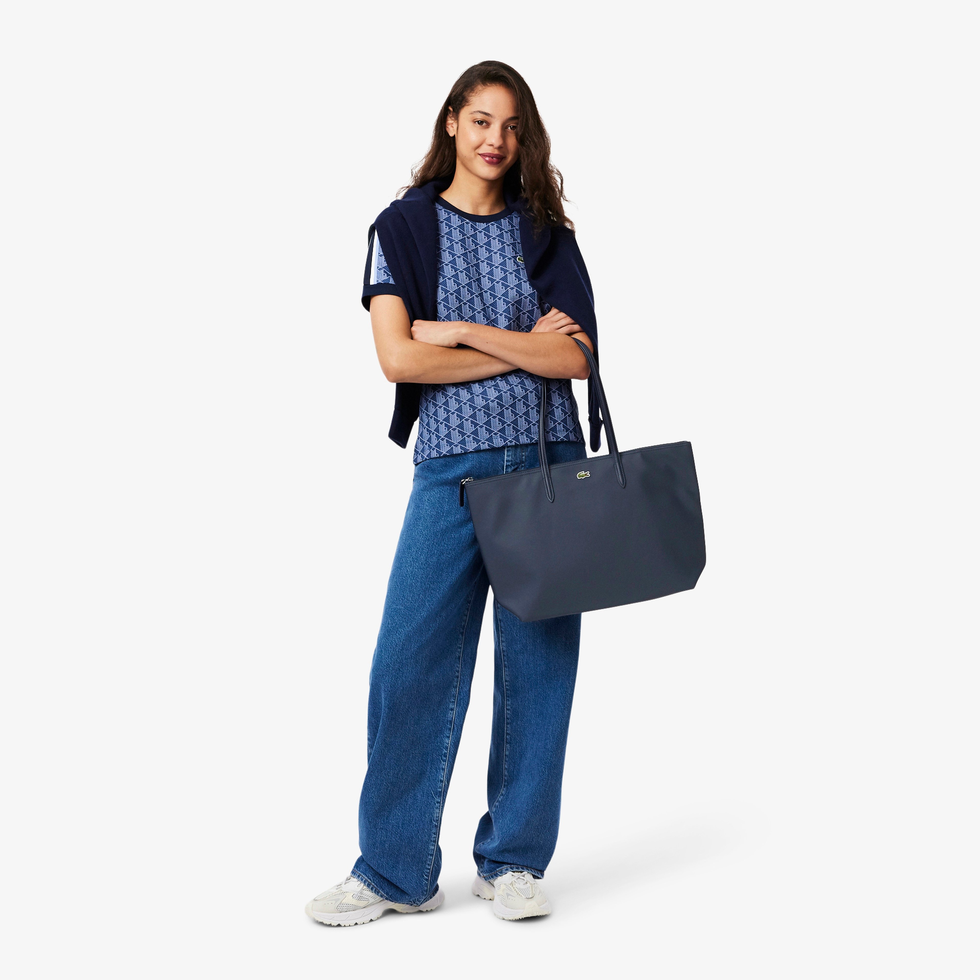 Large L.12.12 Kadın Lacivert Omuz Çantası