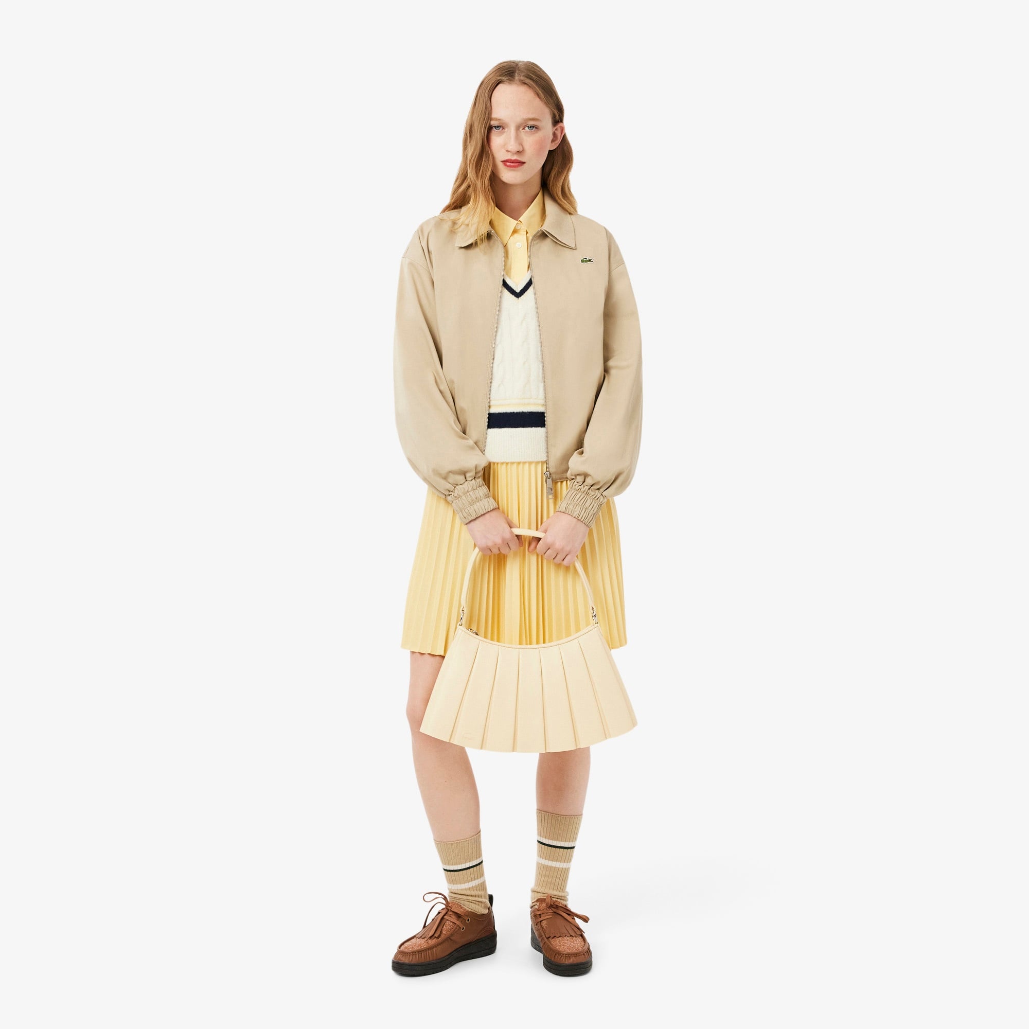 Medium Lenglen Kadın Deri Sarı Omuz Çantası