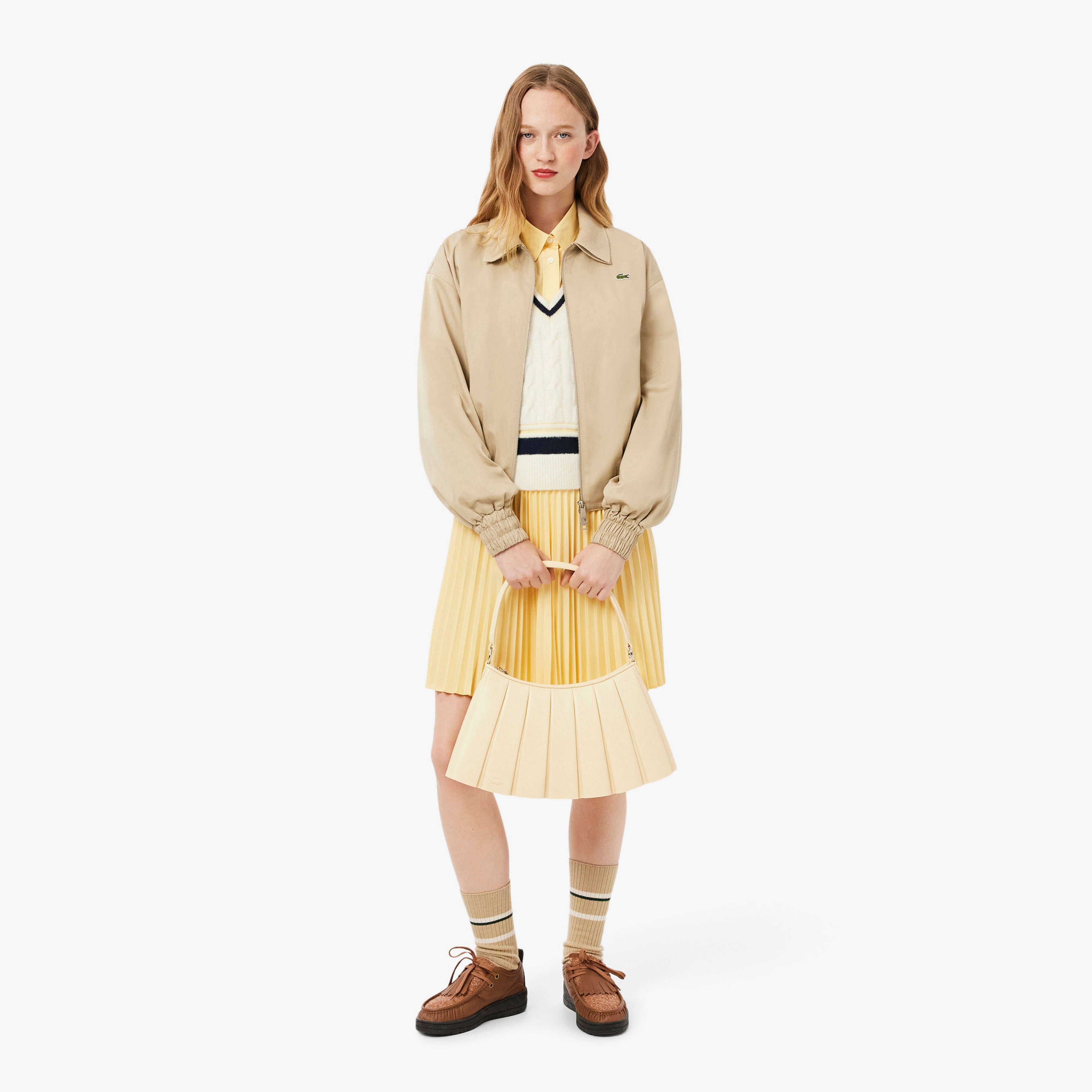 Medium Lenglen Kadın Deri Sarı Omuz Çantası