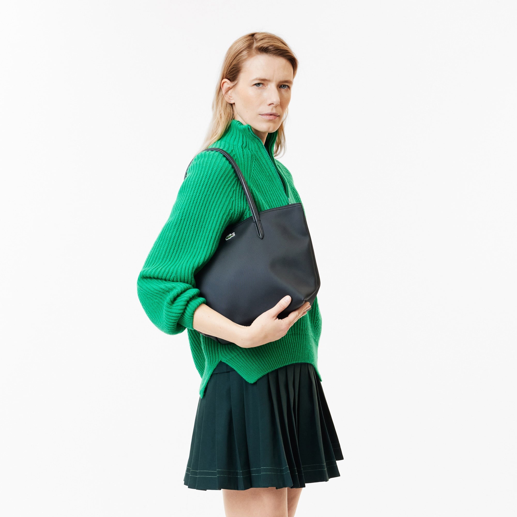 Small L.12.12 Kadın Siyah Omuz Çantası