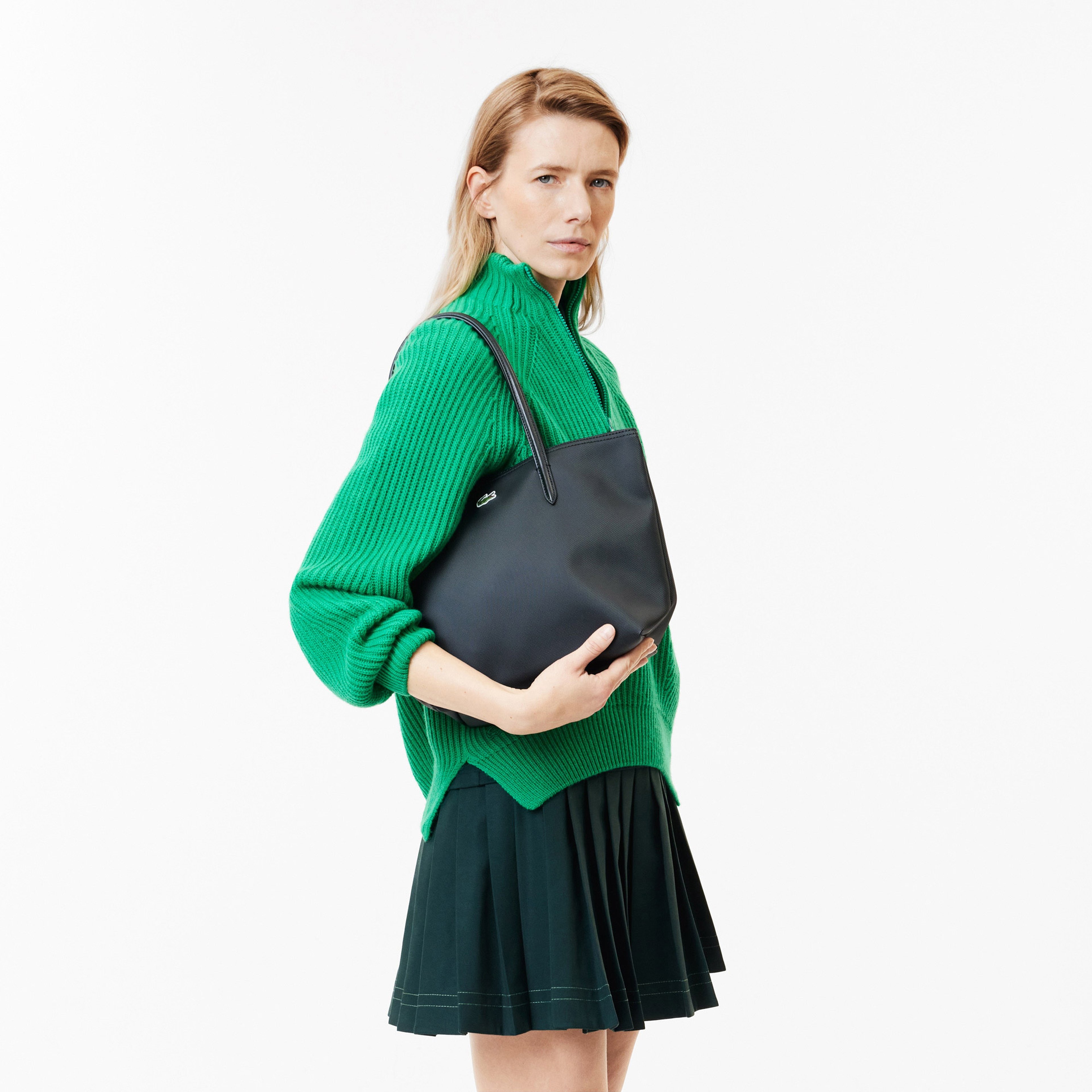 Small L.12.12 Kadın Siyah Omuz Çantası