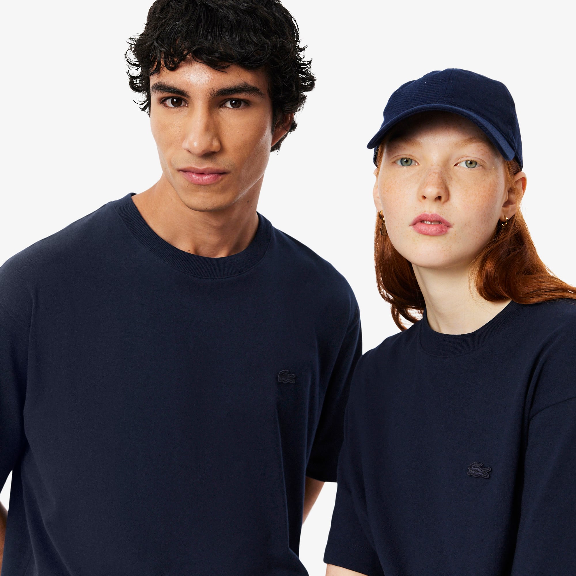 Lacoste Unisex Loose Fit Bisiklet Yaka Lacivert T-Shirt görsel 2