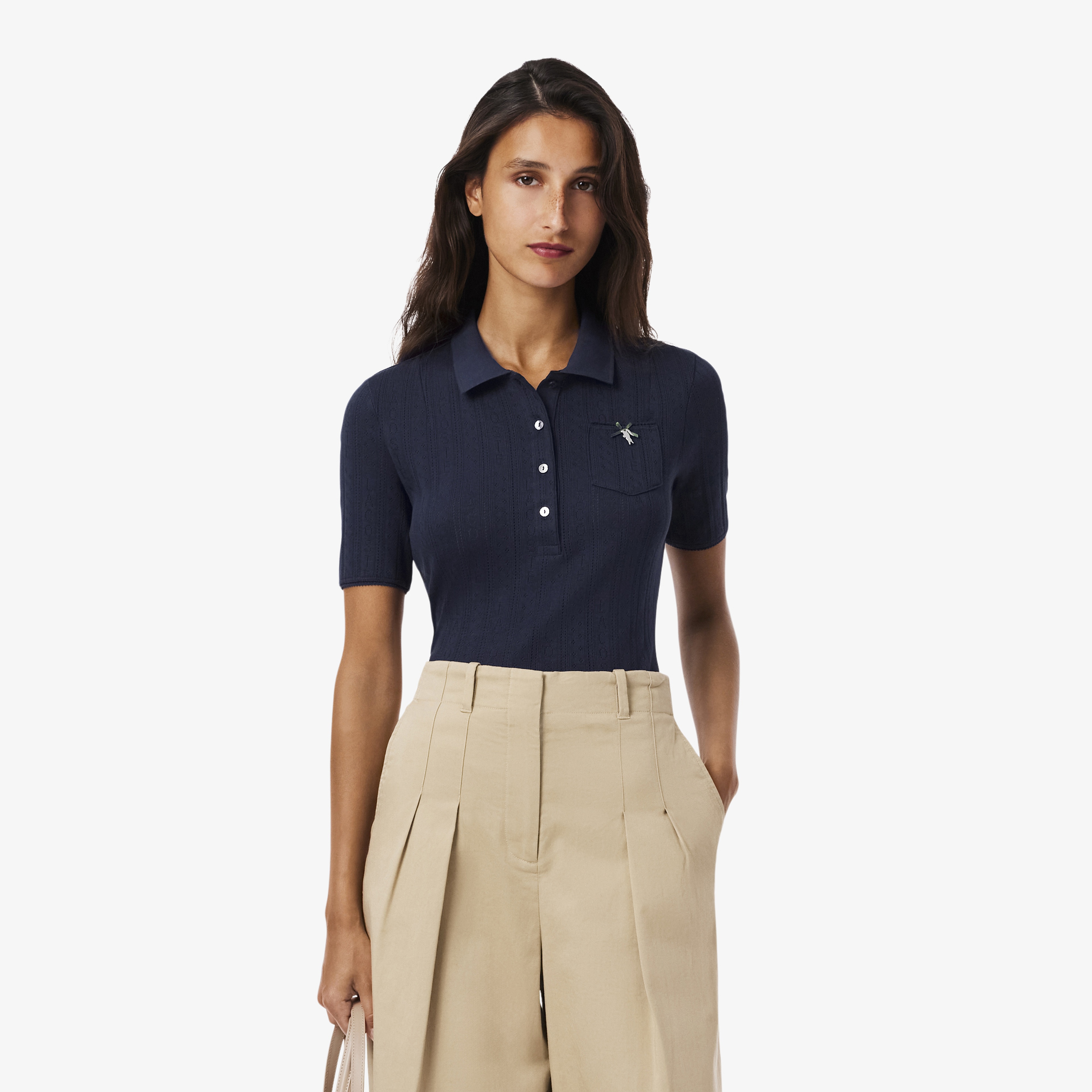 L.12.D Kadın Slim Fit Lacivert Polo