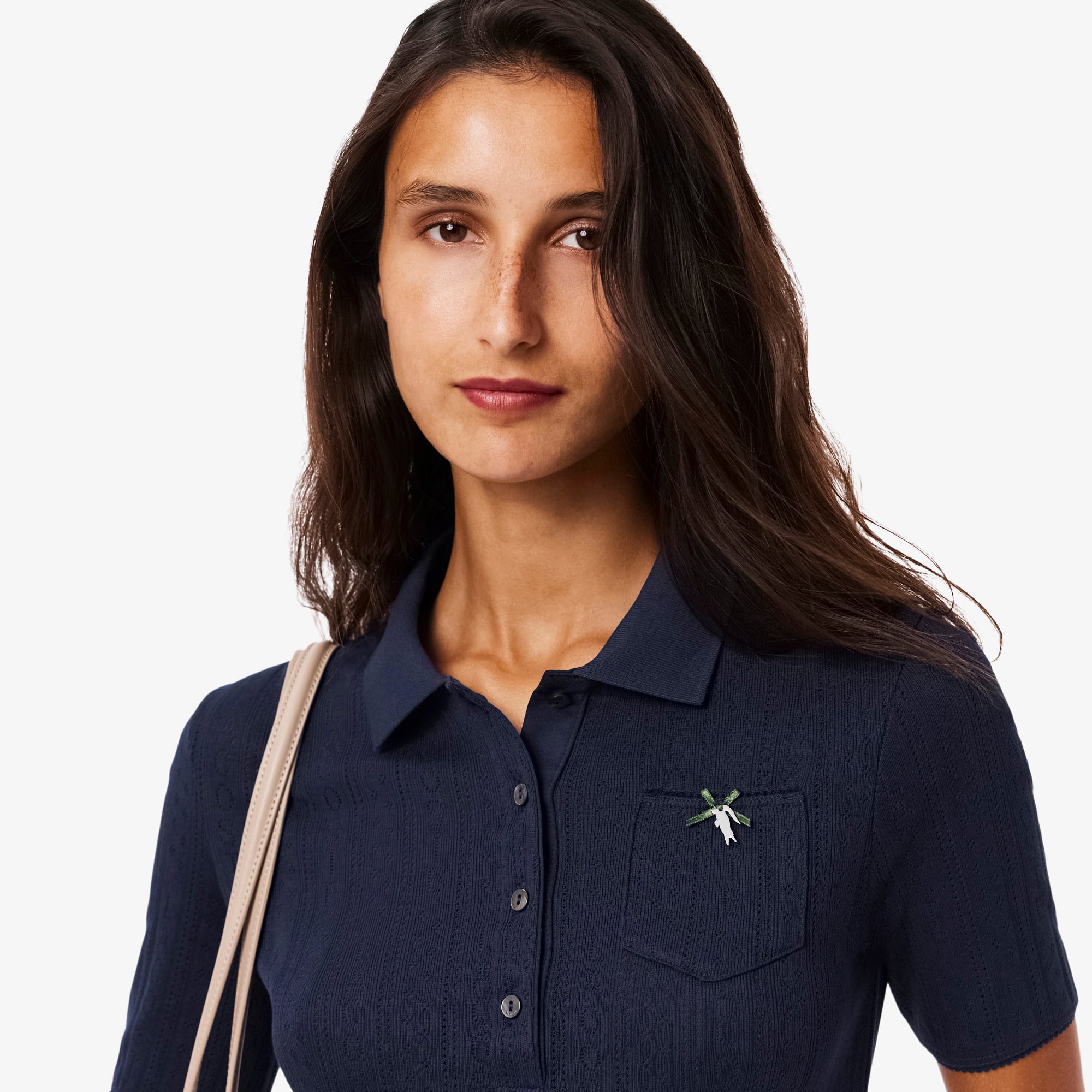Lacoste L.12.D Kadın Slim Fit Lacivert Polo görsel 2