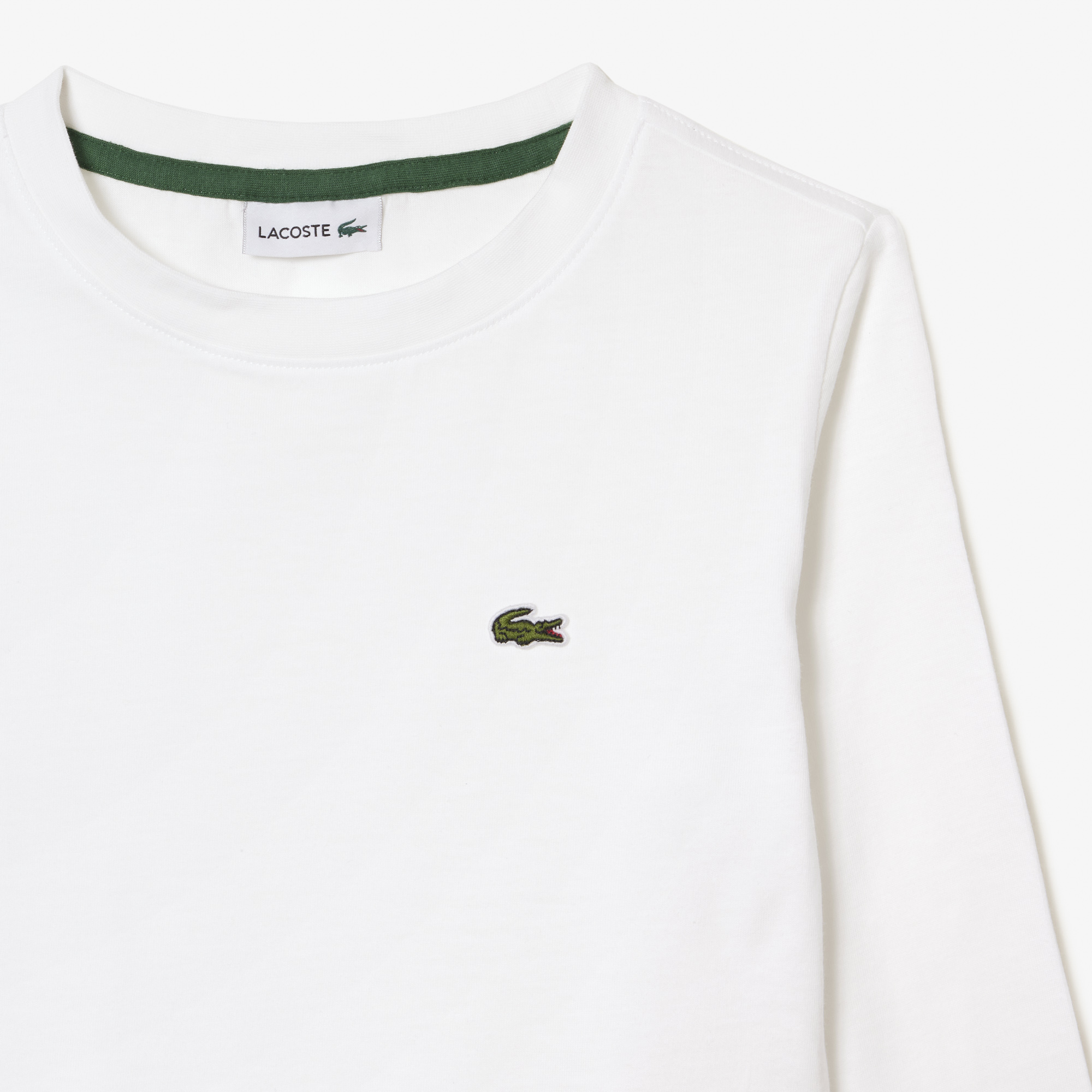 Lacoste Çocuk Uzun Kollu Bisiklet Yaka Beyaz T-Shirt görsel 6
