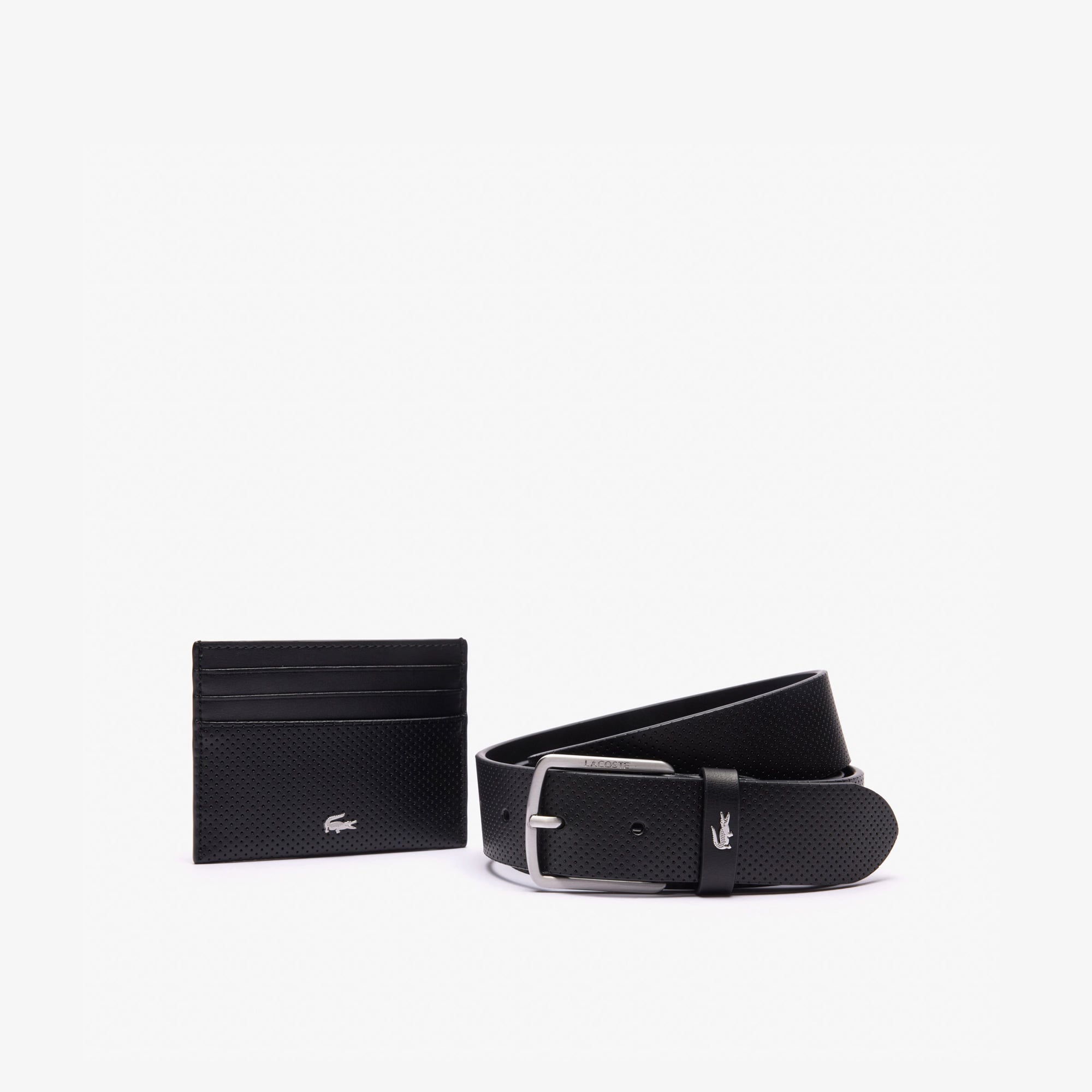 Lacoste Elegance Erkek Deri 2'li Siyah Hediye Seti