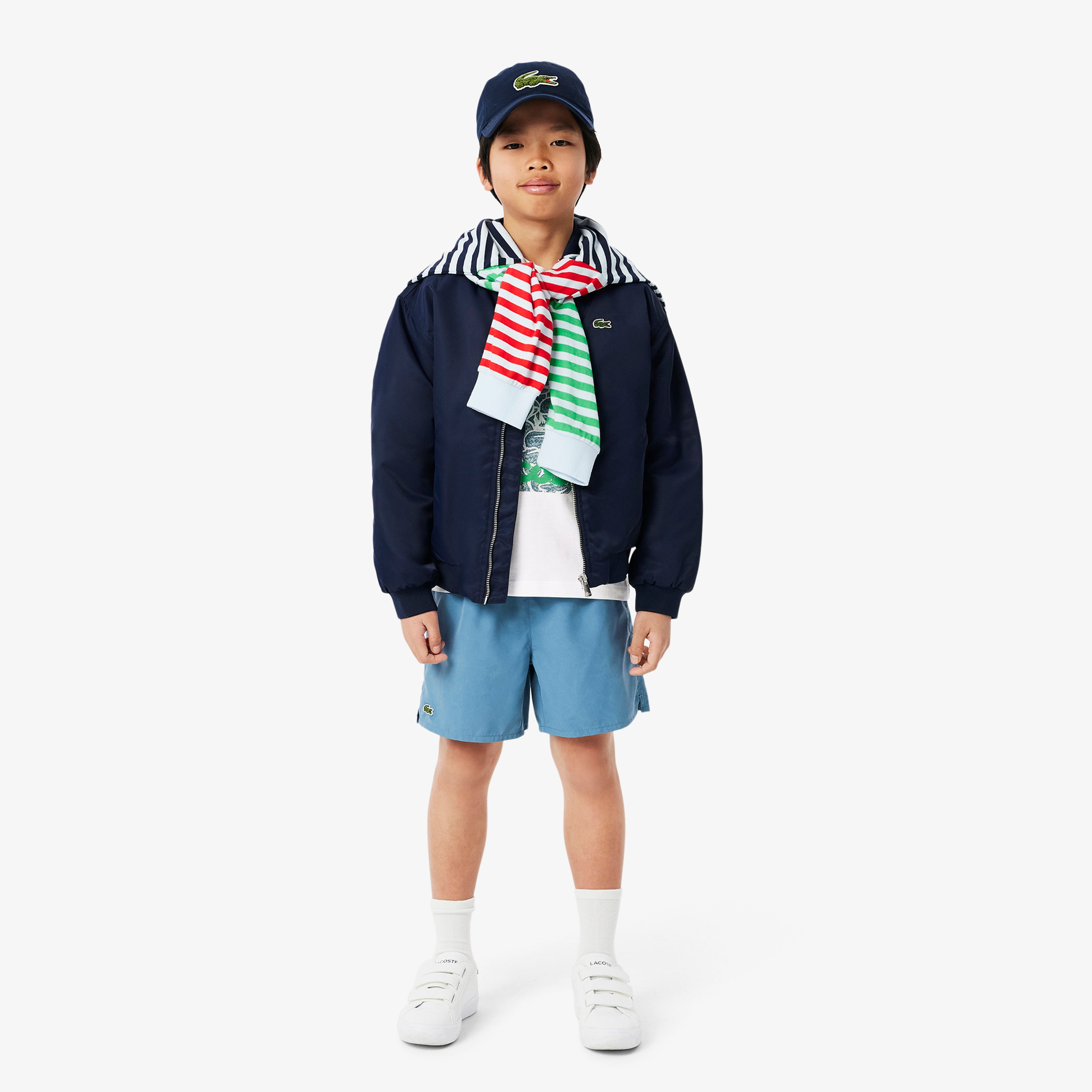 Çocuk Bisiklet Yaka Baskılı Beyaz T-Shirt