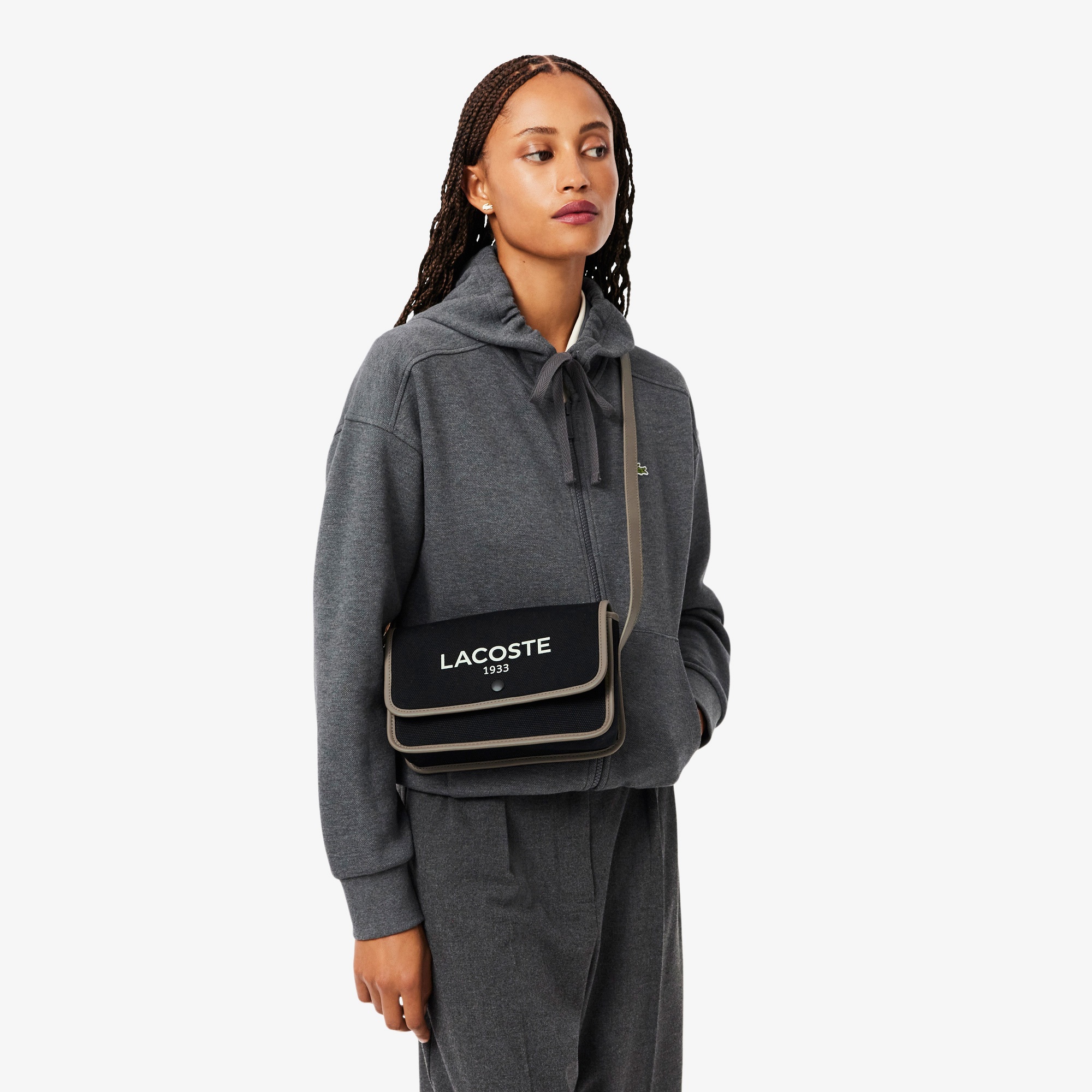 Heritage Canvas Kadın Baskılı Siyah Omuz Çantası