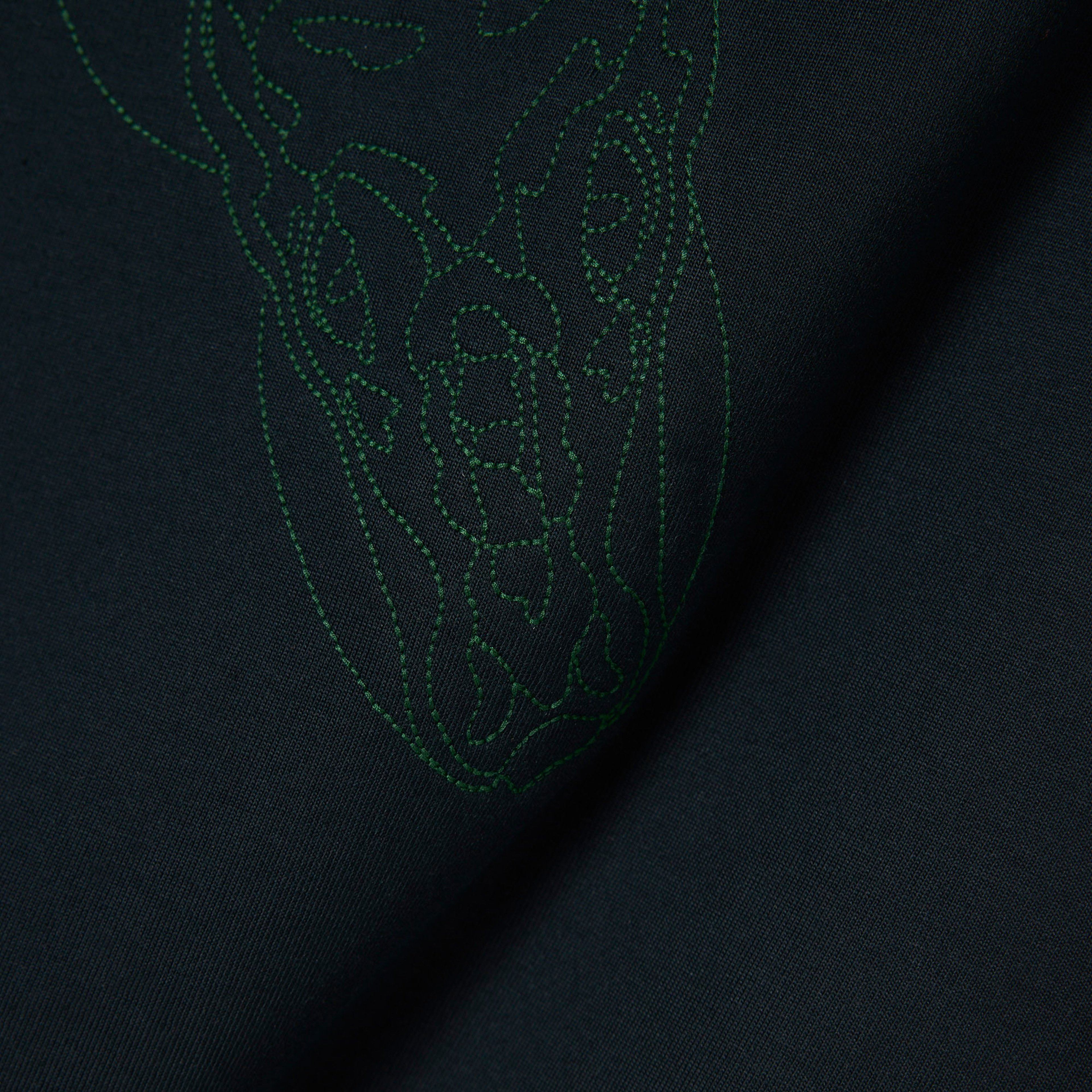 FW25 RUNWAY Erkek Relaxed Fit Bisiklet Yaka Baskılı Koyu Yeşil T-Shirt FW25 RUNWAY Erkek Relaxed Fit Bisiklet Yaka Baskılı Koyu Yeşil T-Shirt