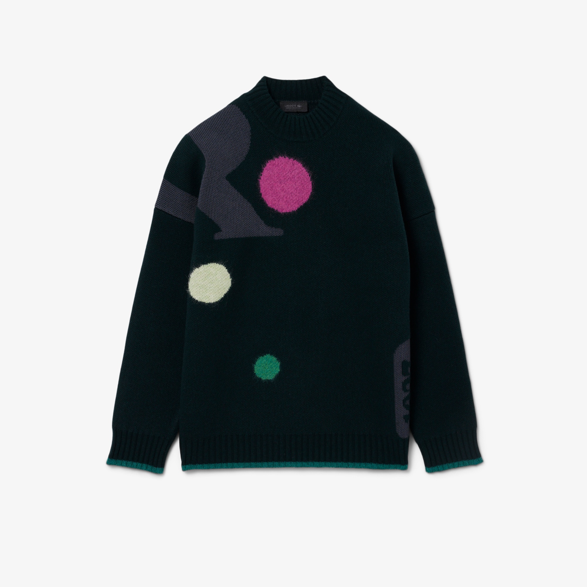 FW25 RUNWAY Erkek Loose Fit Bisiklet Yaka Baskılı Yeşil Kazak