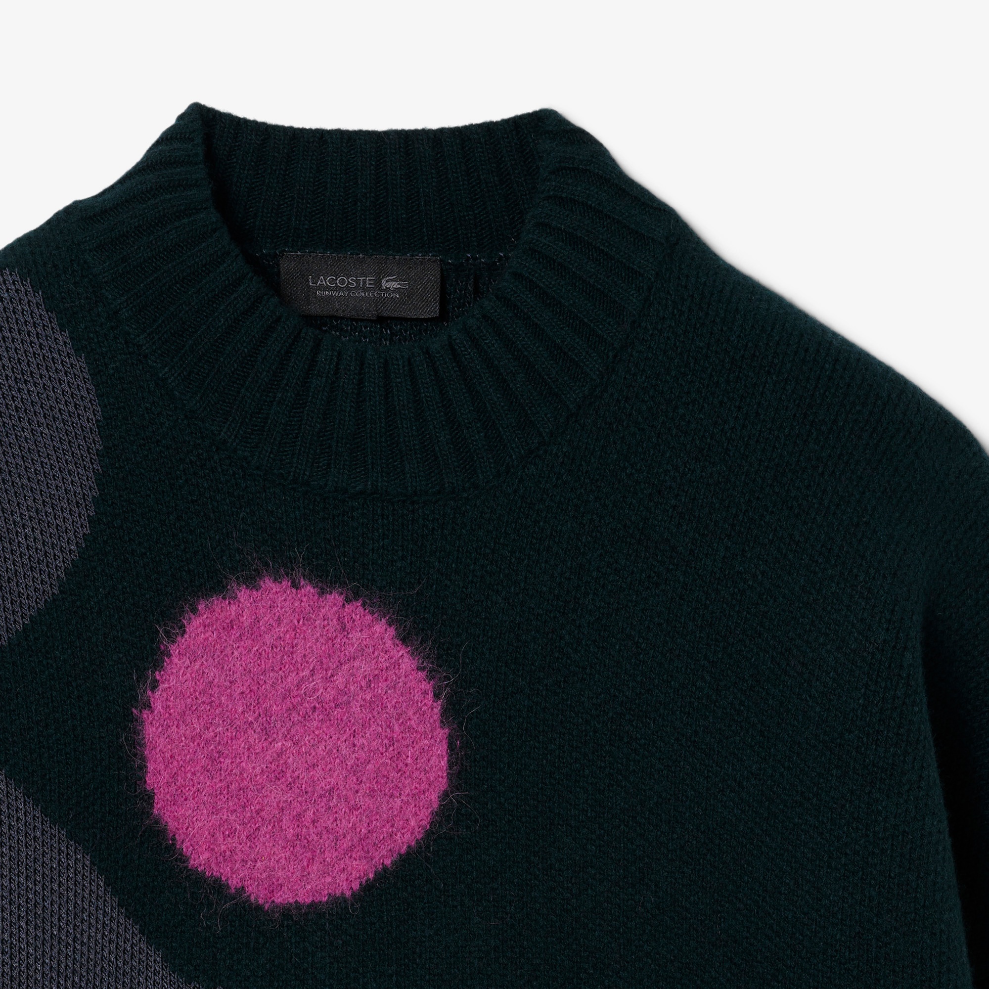 FW25 RUNWAY Erkek Loose Fit Bisiklet Yaka Baskılı Yeşil Kazak