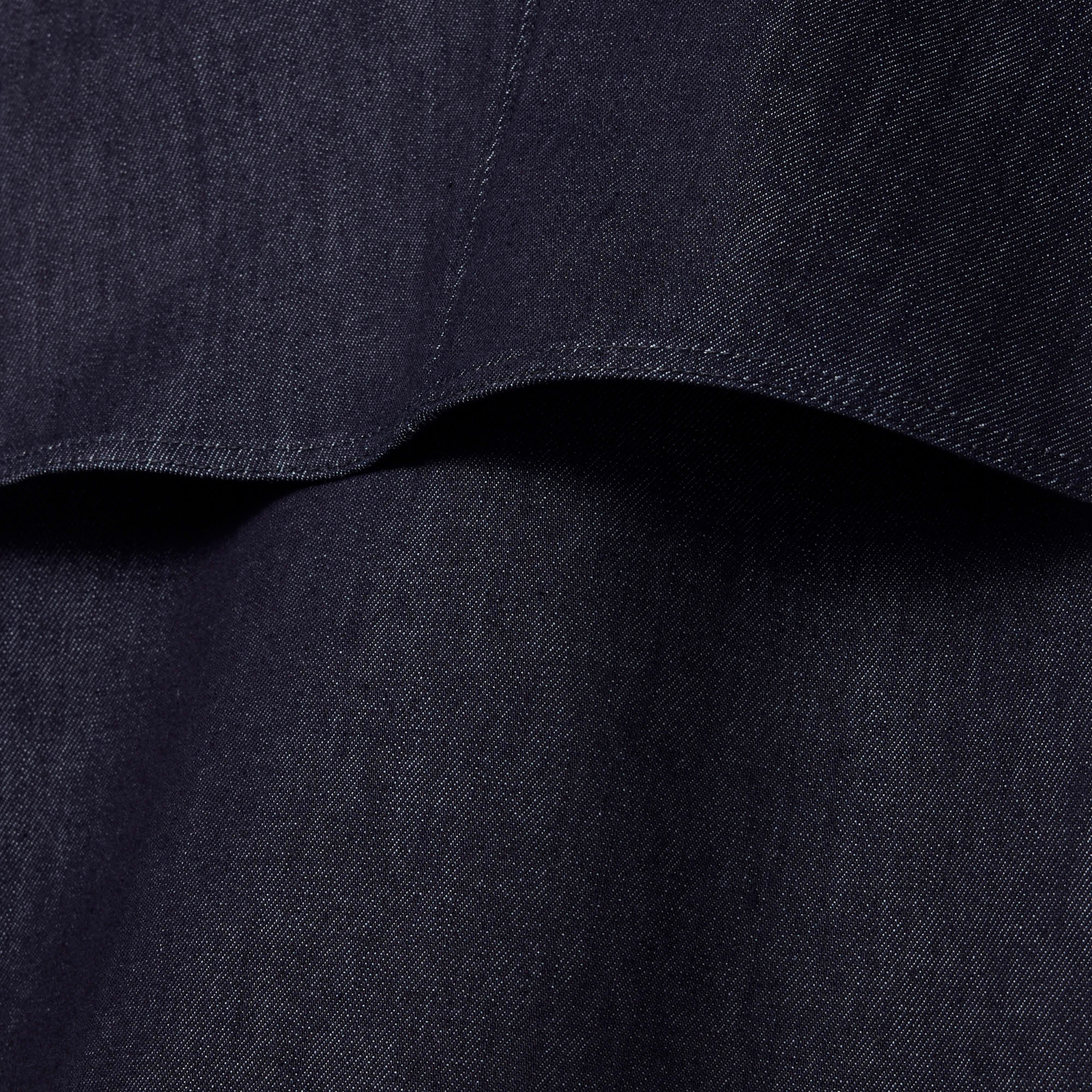 FW25 RUNWAY Unisex Oversize Fit Dik Yaka Denim Lacivert Ceket