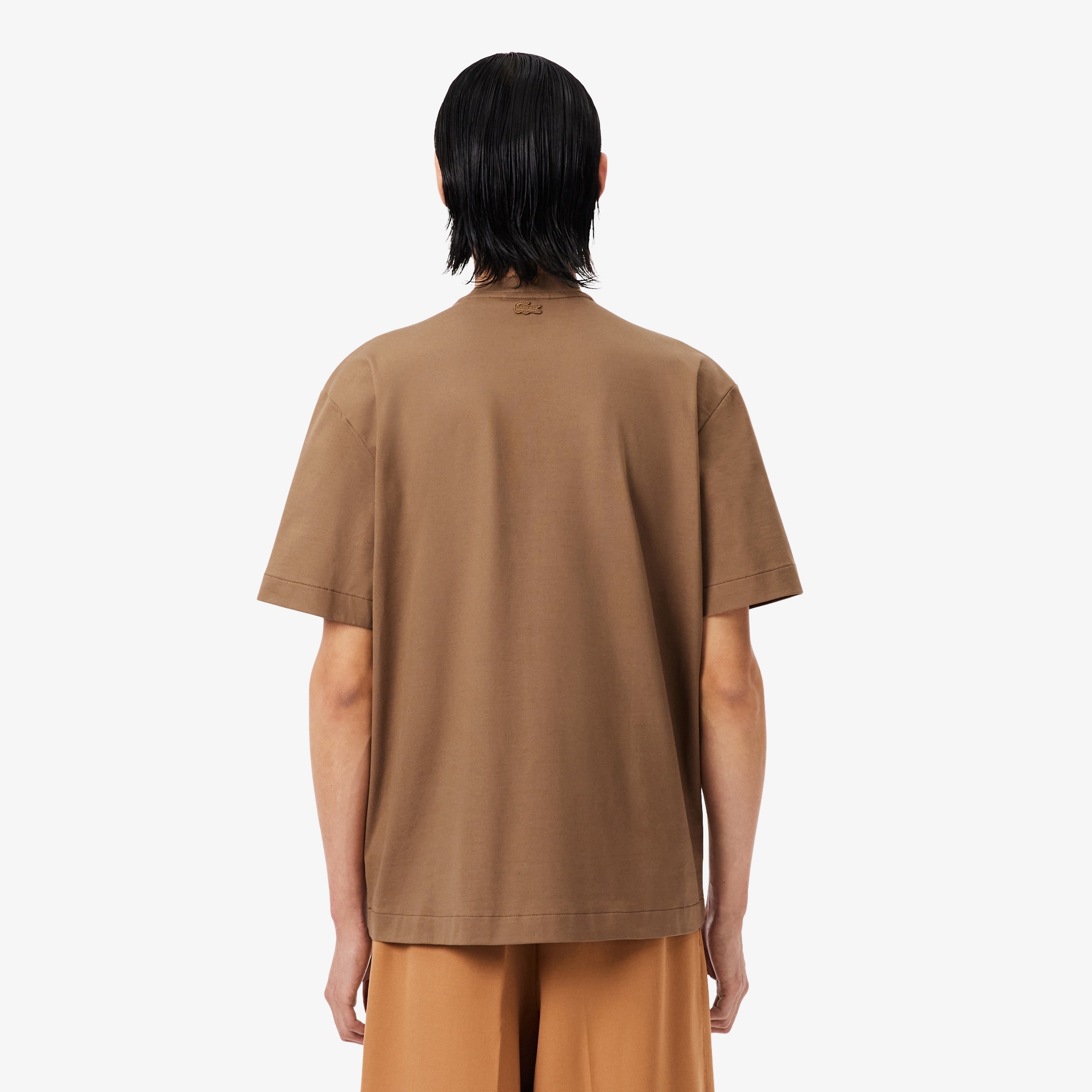 FW25 RUNWAY Erkek Relaxed Fit Bisiklet Yaka Baskılı Kahverengi T-Shirt