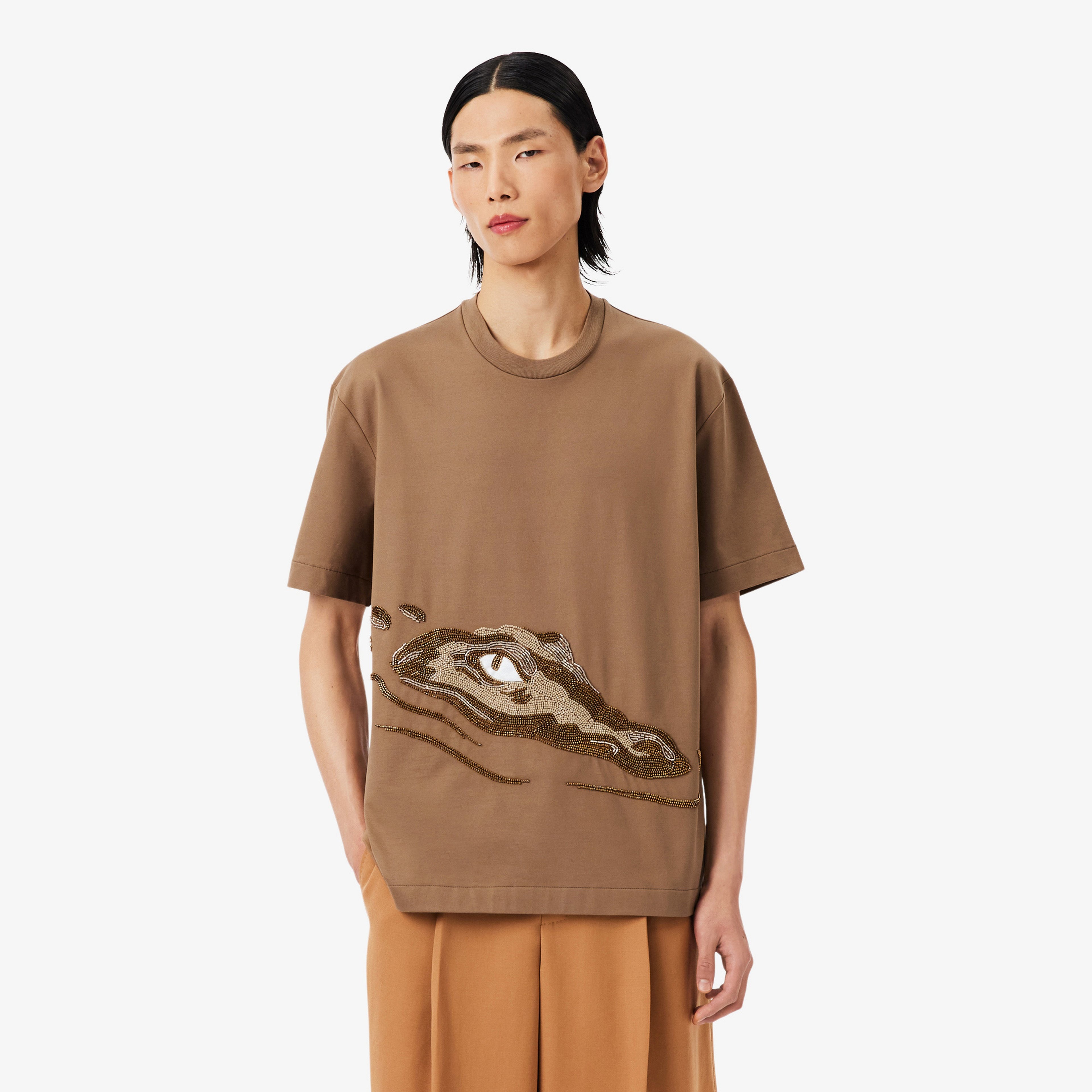 FW25 RUNWAY Erkek Relaxed Fit Bisiklet Yaka Baskılı Kahverengi T-Shirt FW25 RUNWAY Erkek Relaxed Fit Bisiklet Yaka Baskılı Kahverengi T-Shirt