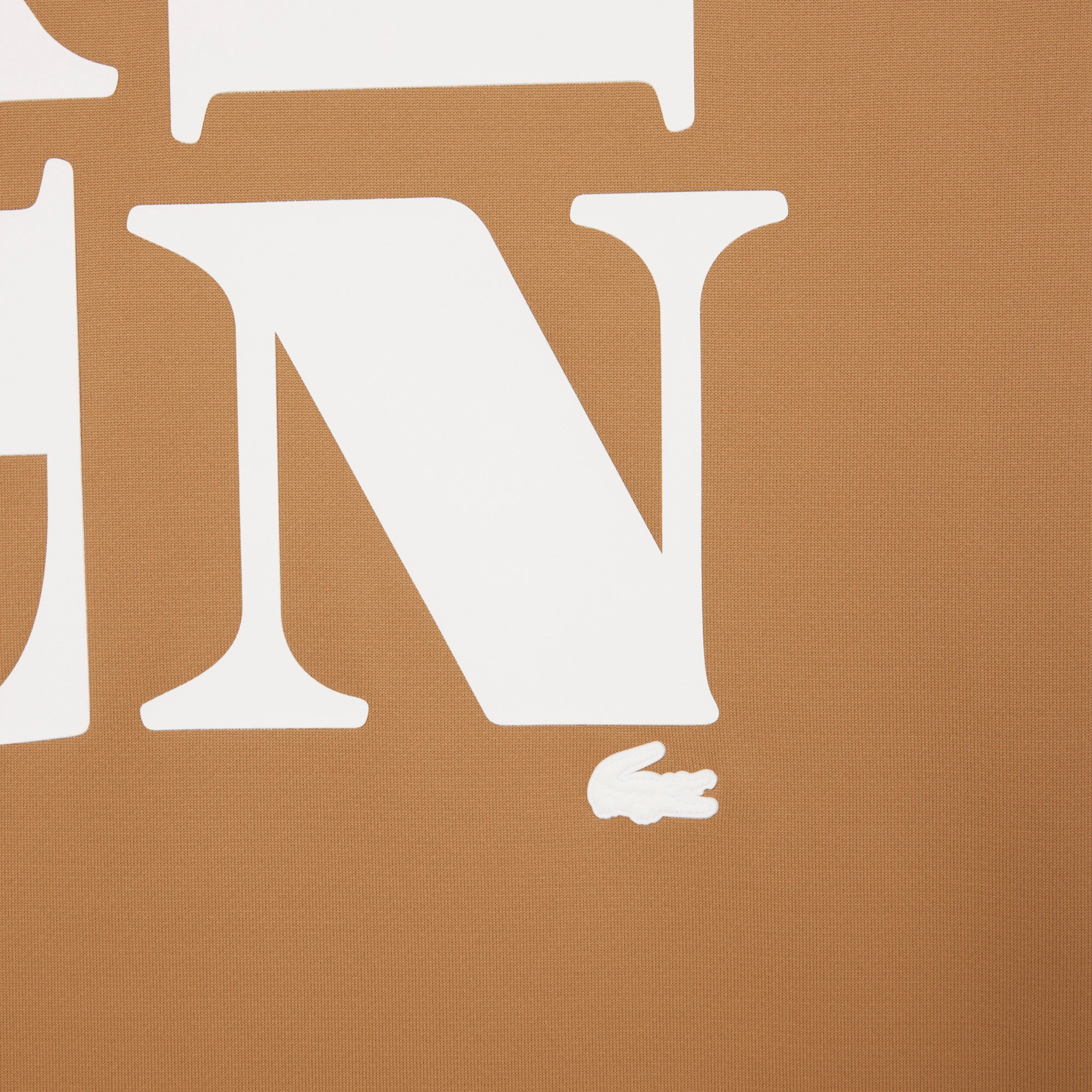 FW25 RUNWAY Unisex Relaxed Fit Bisiklet Yaka Baskılı Kahverengi T-Shirt