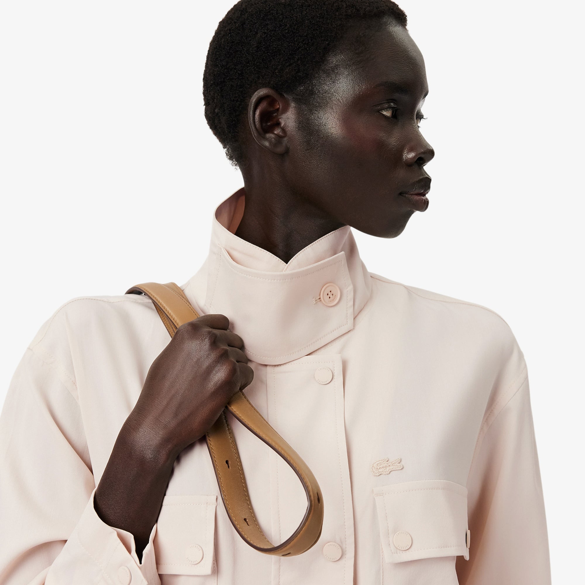 FW25 RUNWAY Kadın Dik Yaka Kahverengi Ceket