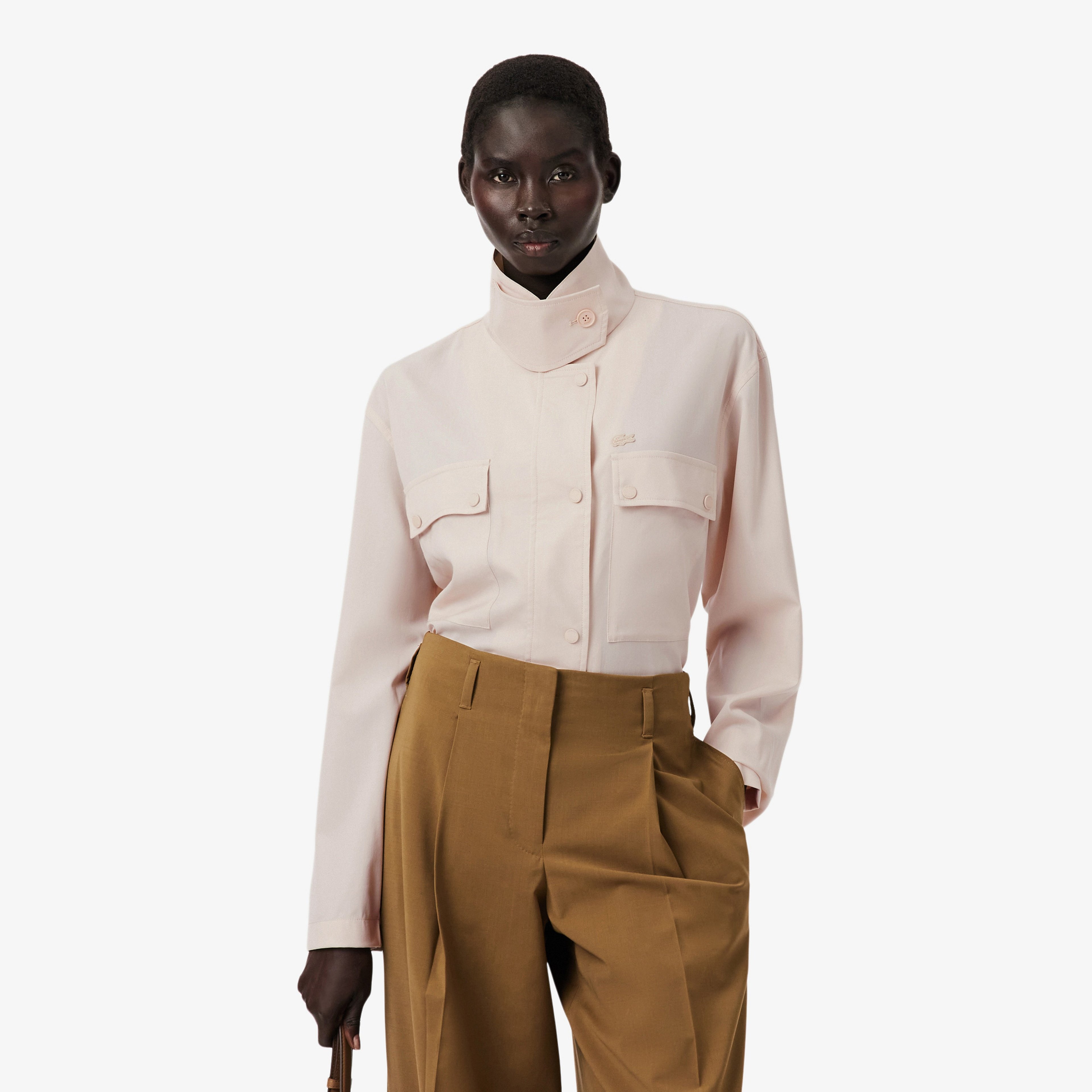 FW25 RUNWAY Kadın Dik Yaka Kahverengi Ceket