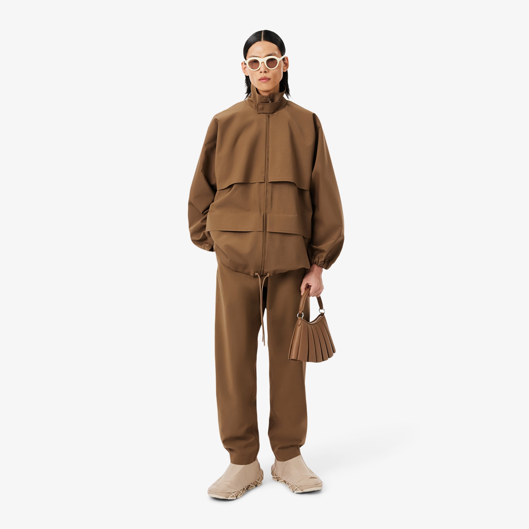 FW25 RUNWAY Unisex Oversize Fit Dik Yaka Kahverengi Ceket