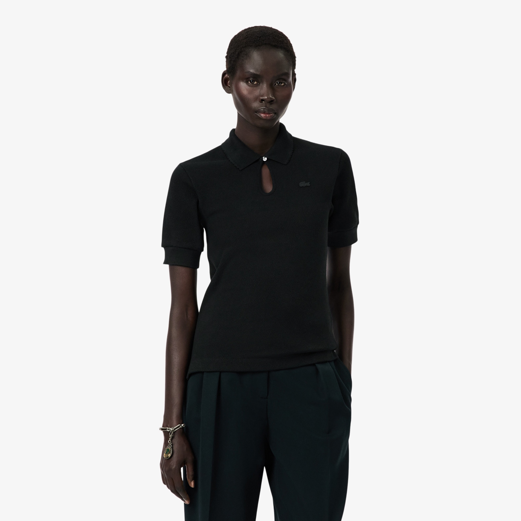 FW25 RUNWAY Kadın Slim Fit Koyu Yeşil Polo