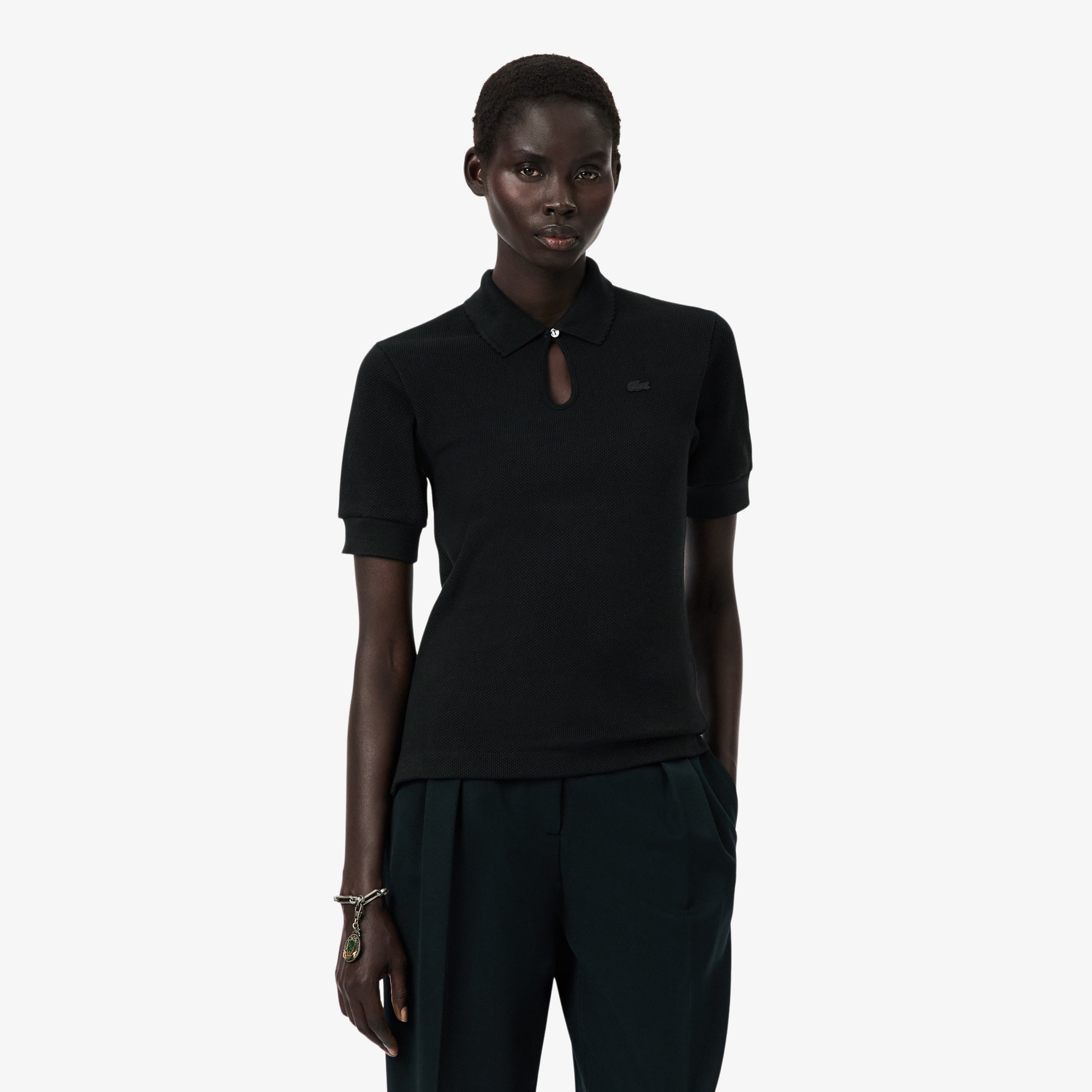 FW25 RUNWAY Kadın Slim Fit Koyu Yeşil Polo