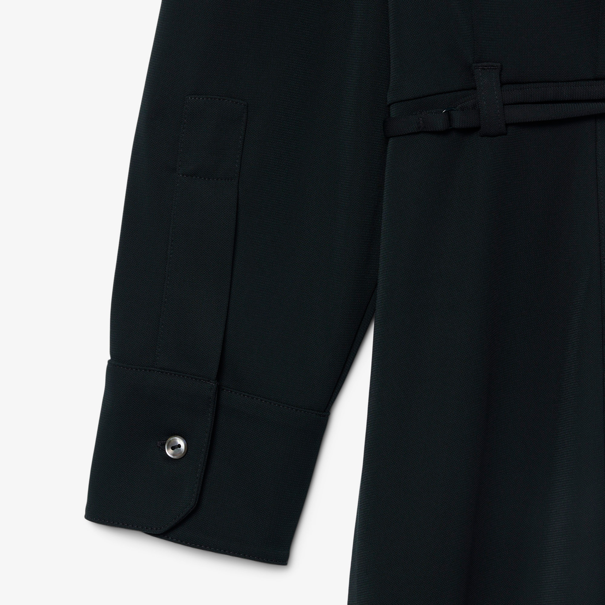 FW25 RUNWAY Kadın Polo Yaka Koyu Yeşil Elbise