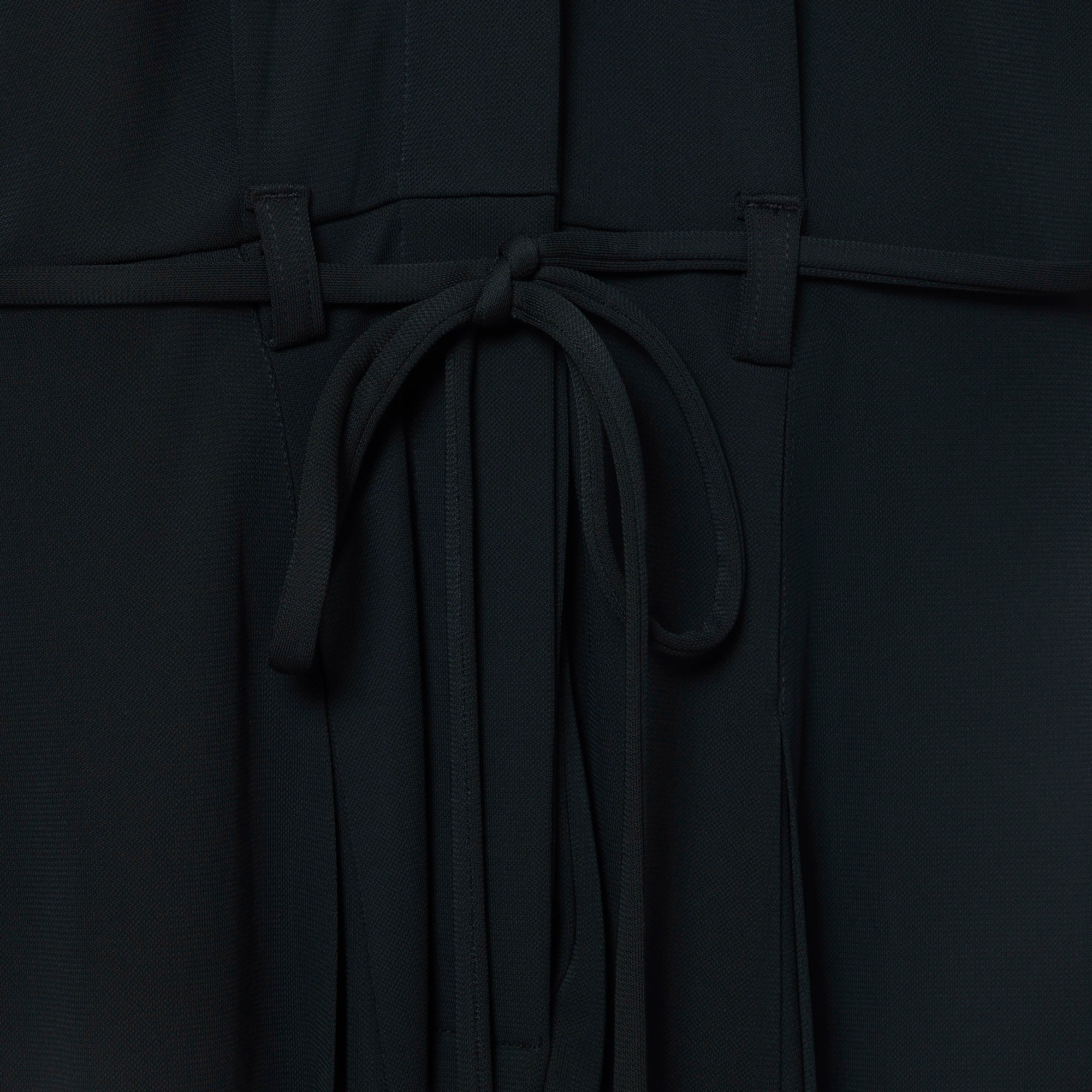 FW25 RUNWAY Kadın Polo Yaka Koyu Yeşil Elbise