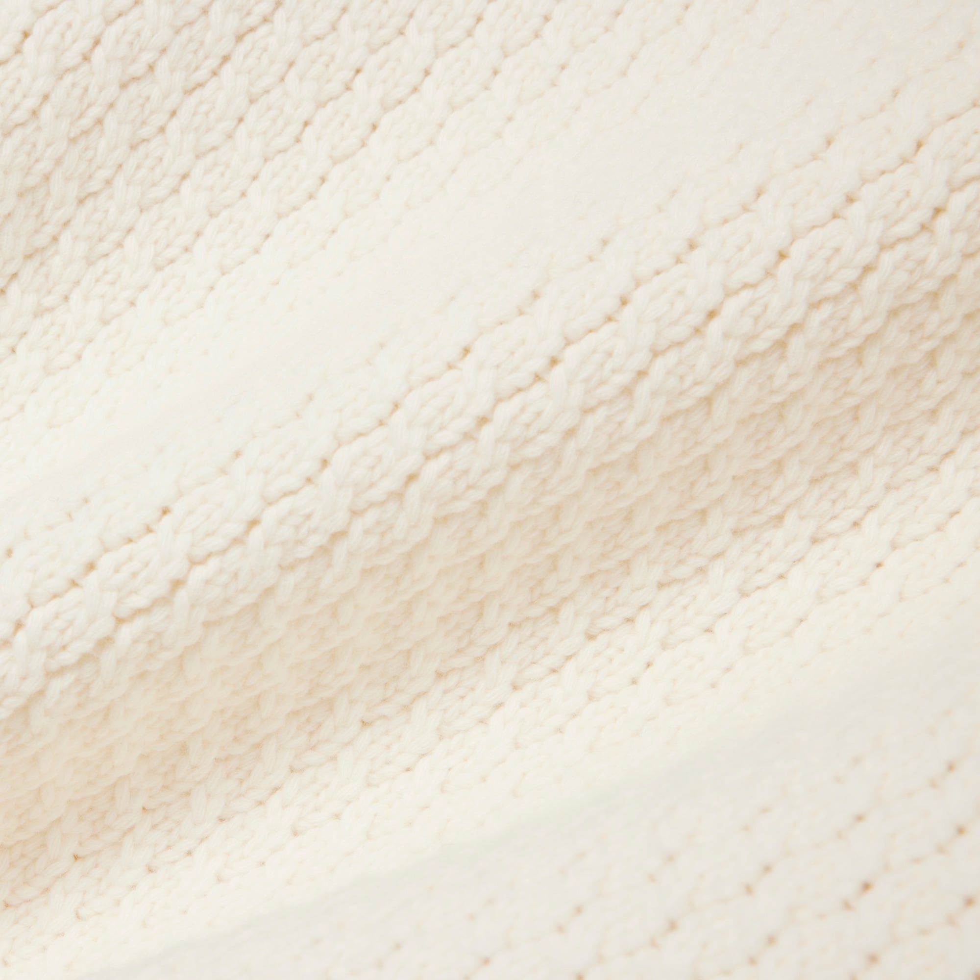 FW25 RUNWAY Erkek Oversize Fit Bisiklet Yaka Baskılı Yün Beyaz Kazak