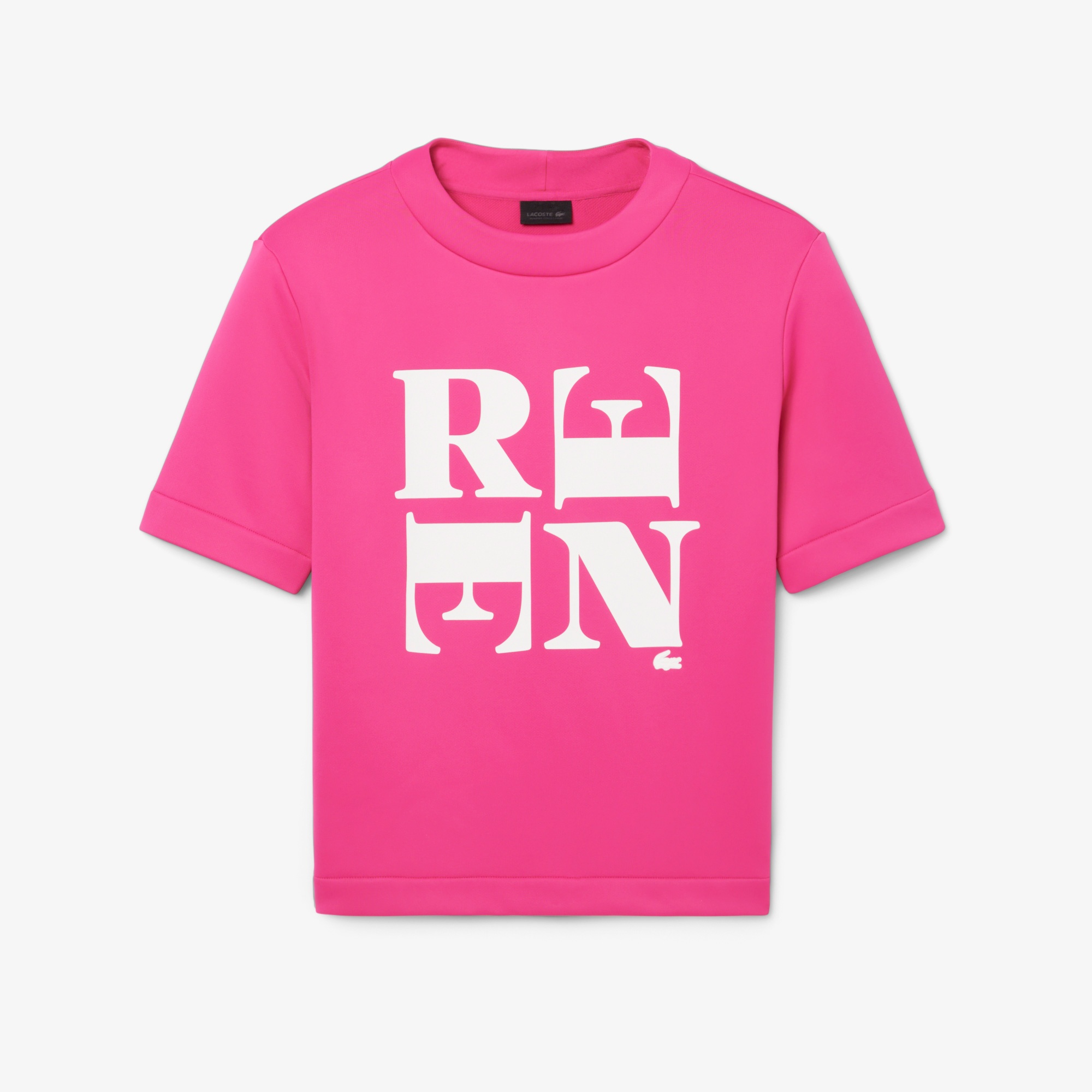 FW25 RUNWAY Unisex Relaxed Fit Bisiklet Yaka Baskılı Pembe T-Shirt