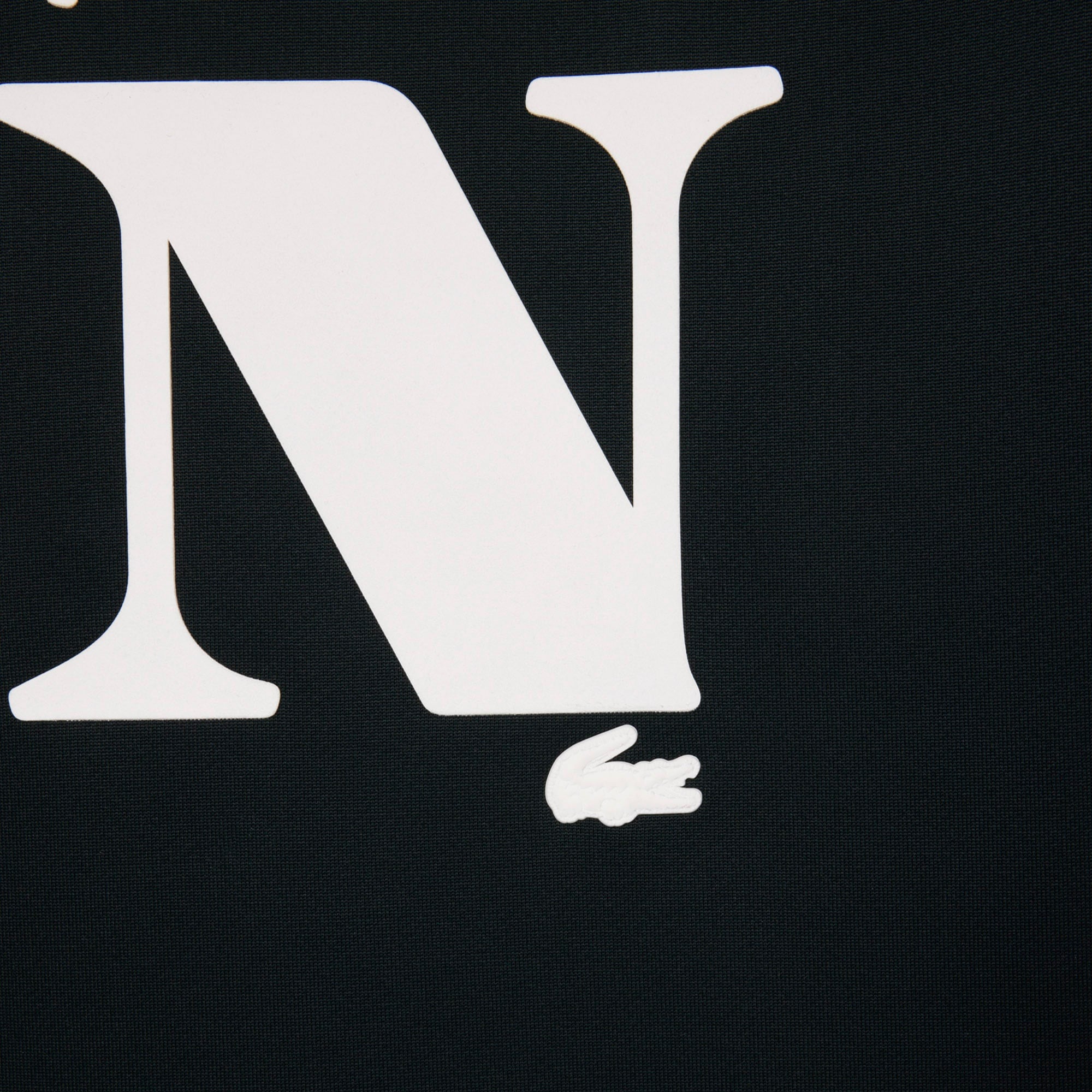 FW25 RUNWAY Unisex Relaxed Fit Bisiklet Yaka Baskılı Koyu Yeşil T-Shirt