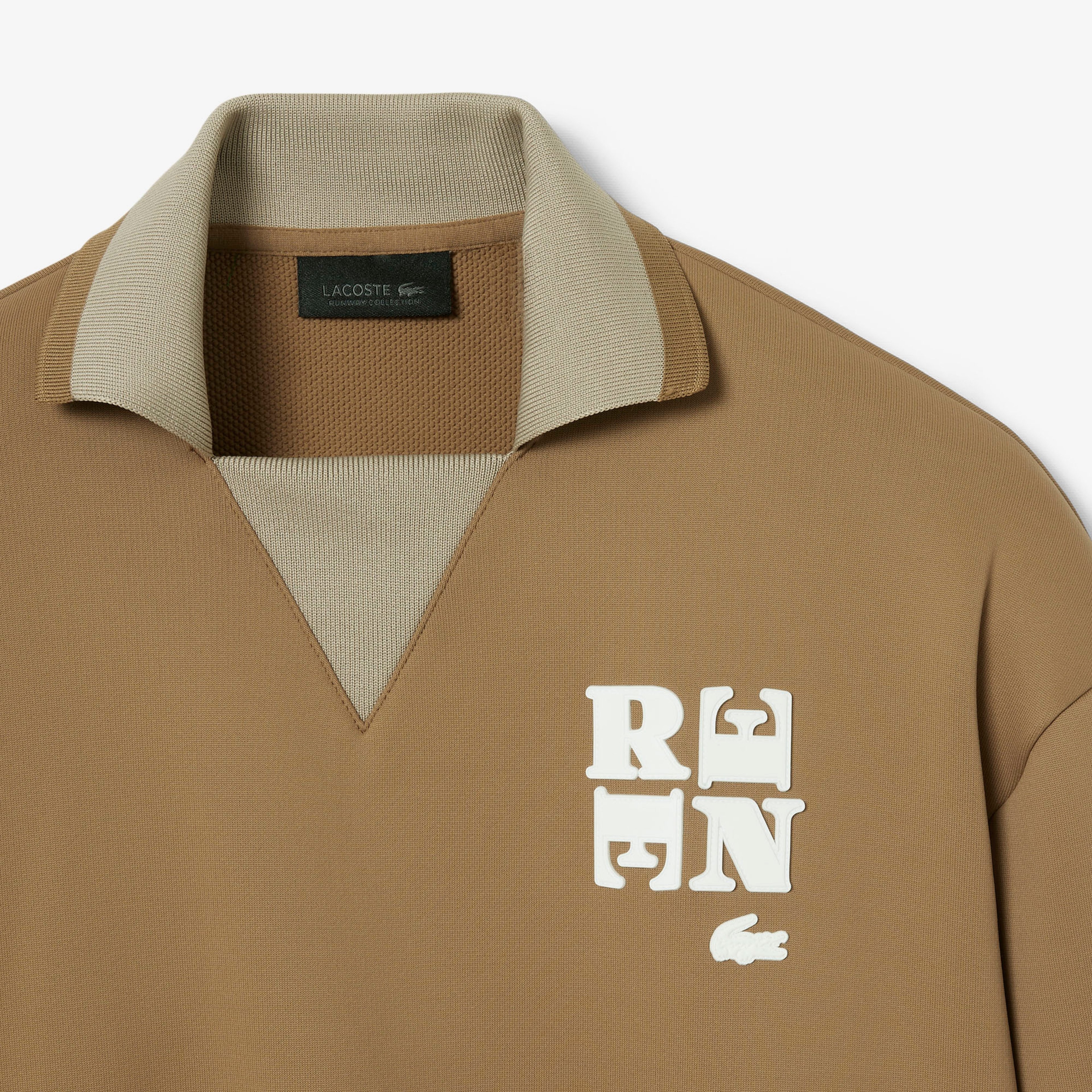 FW25 RUNWAY Kadın Polo Yaka Kahverengi Sweatshirt