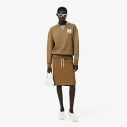 FW25 RUNWAY Kadın Polo Yaka Kahverengi Sweatshirt Kahverengi